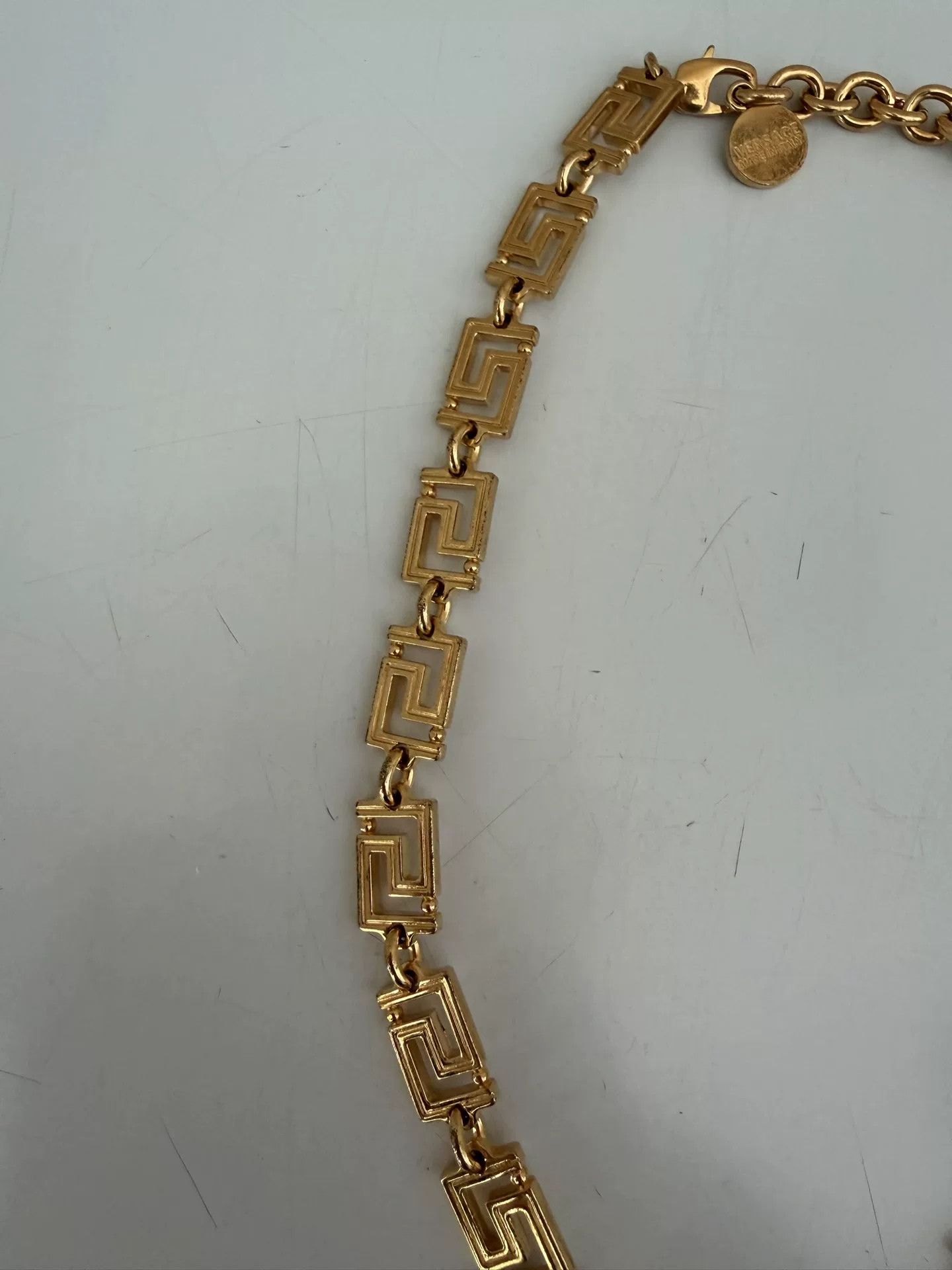 Versace Versace Gold Medusa Greek Key Necklace Size ONE SIZE - 4 Thumbnail