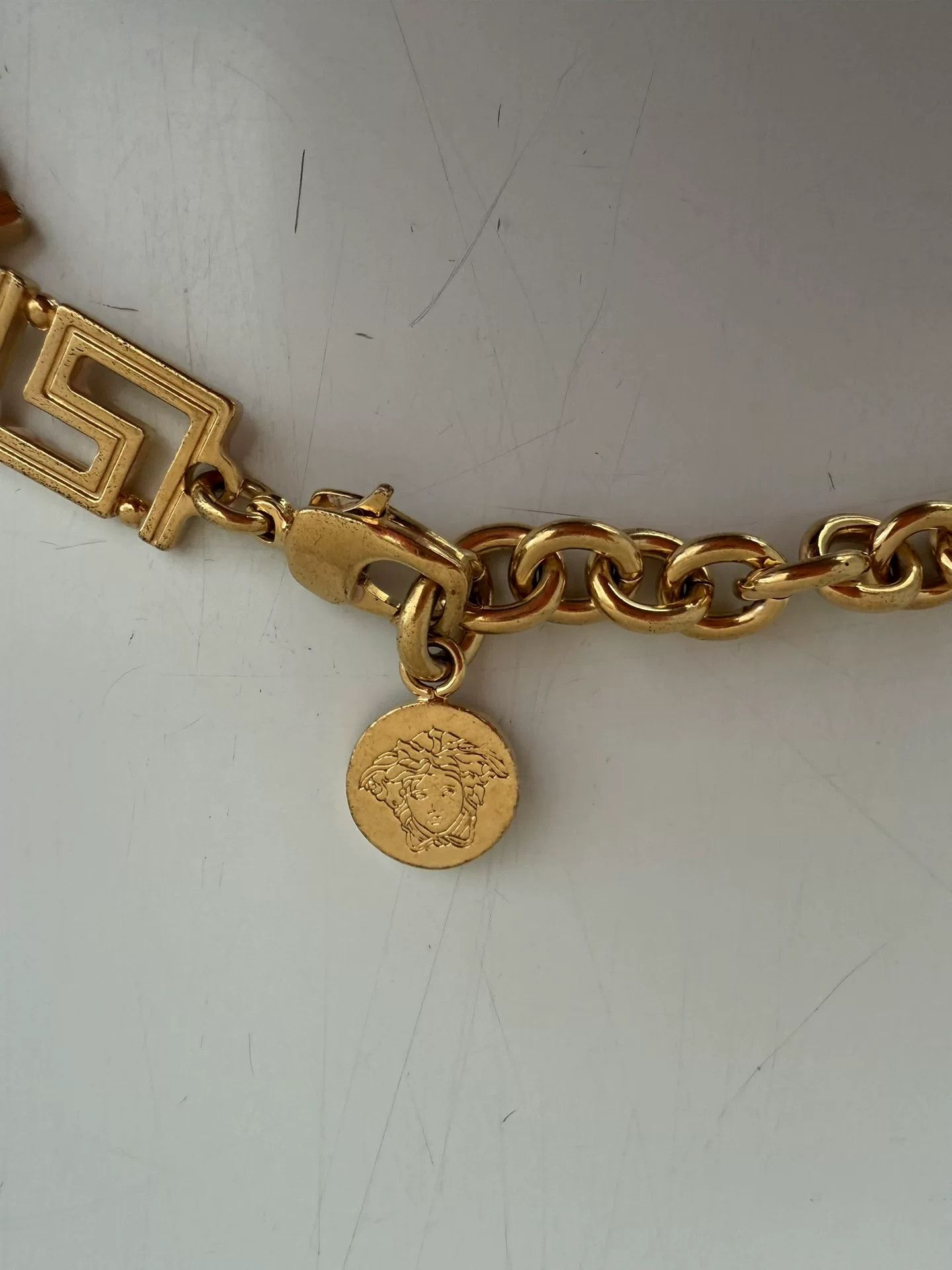 Versace Versace Gold Medusa Greek Key Necklace Size ONE SIZE - 8 Thumbnail