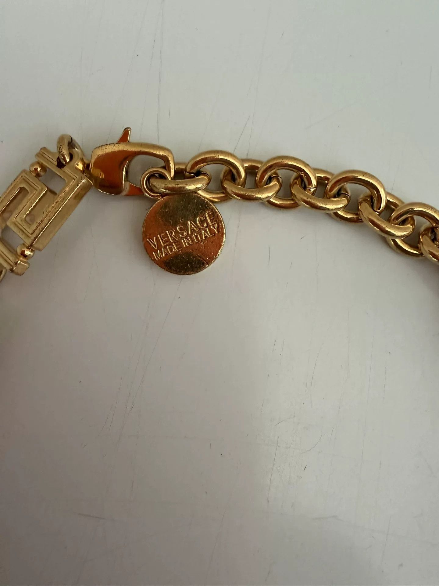 Versace Versace Gold Medusa Greek Key Necklace Size ONE SIZE - 3 Thumbnail