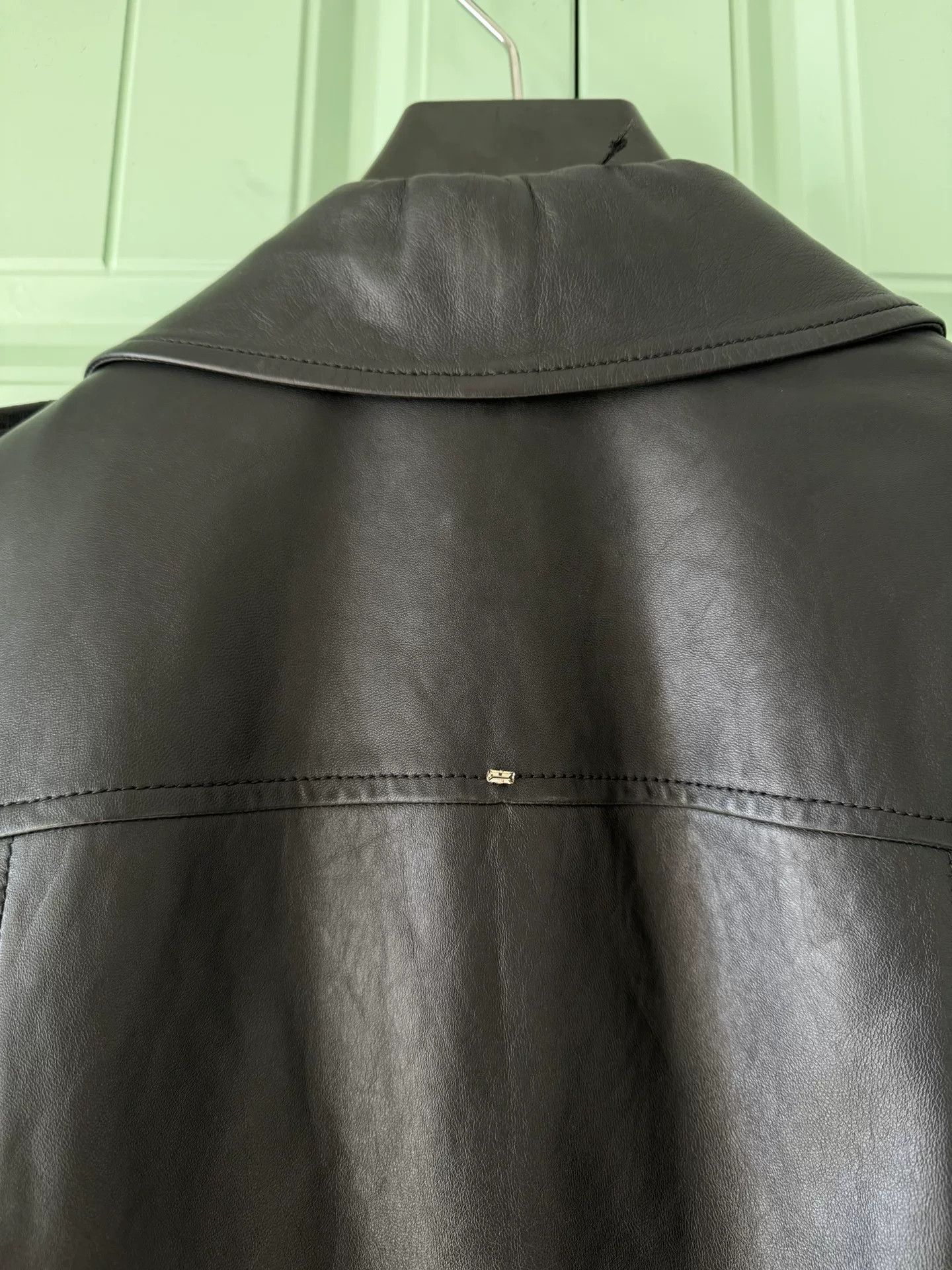 Sportmax SPORTMAX Black Biker Leather Jacket Size XXS / US 00 / IT 34 - 9 Thumbnail