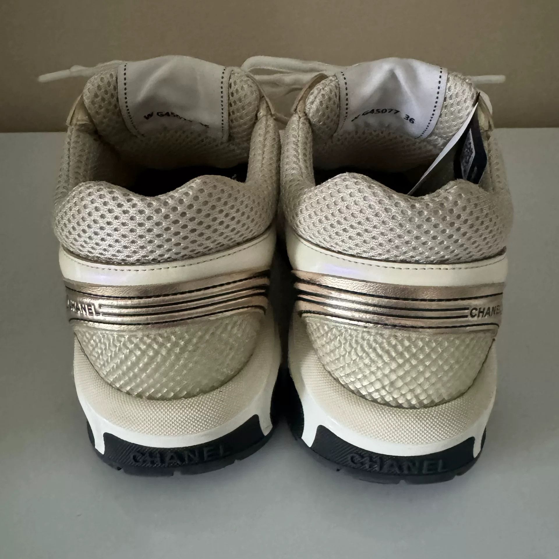 Chanel Chanel Beige Mesh Sneakers Size US 5 / IT 35 - 3 Thumbnail
