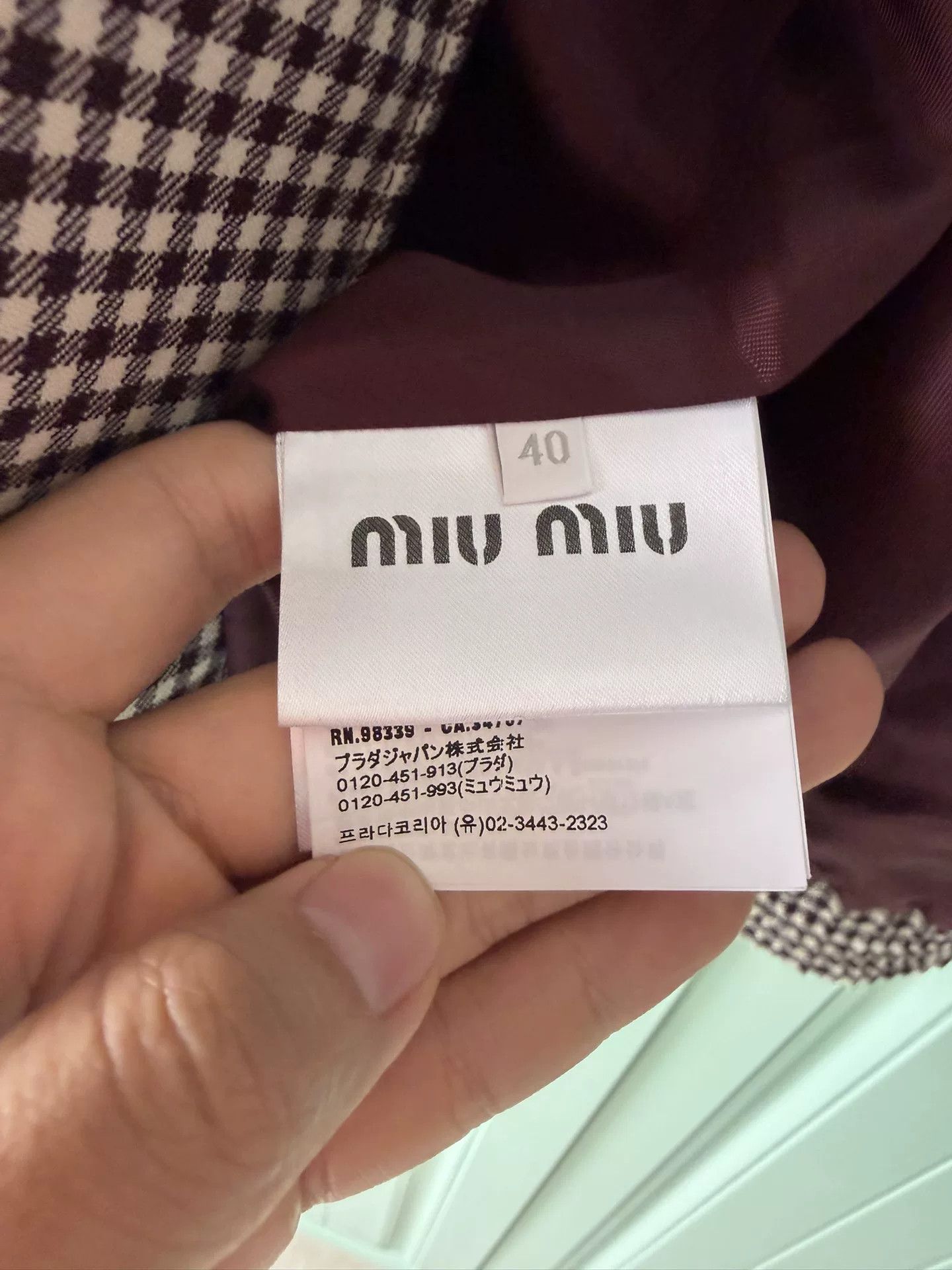 Miu Miu Miu Miu Houndstooth Jacket Size S / US 4 / IT 40 - 4 Thumbnail