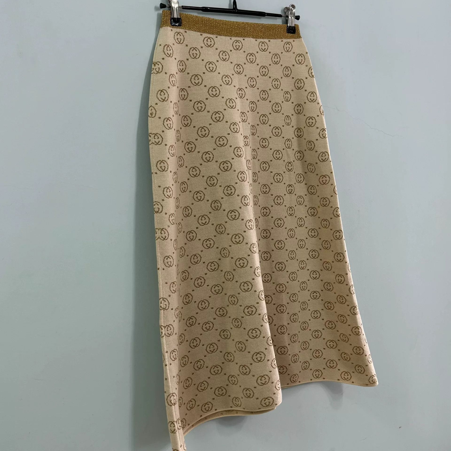 Gucci Gucci Logo All-over Print Wool Long Skirt Size 34" / US 12 / IT 48 - 7 Thumbnail
