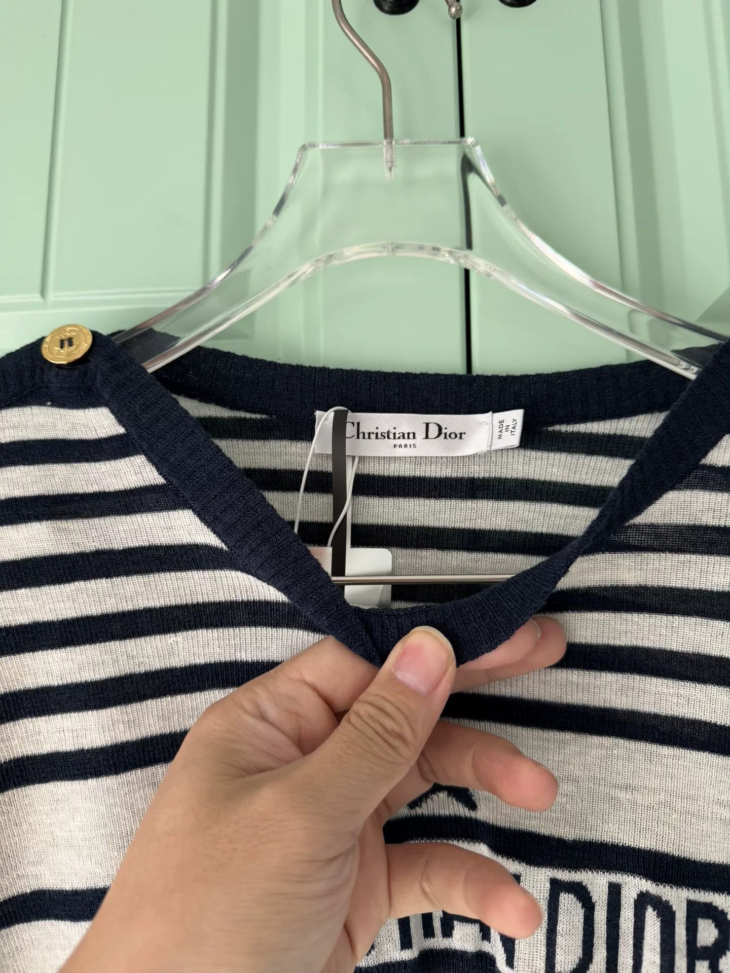 Dior Dior Blue White Striped Knitwear Size S / US 4 / IT 40 - 8 Thumbnail