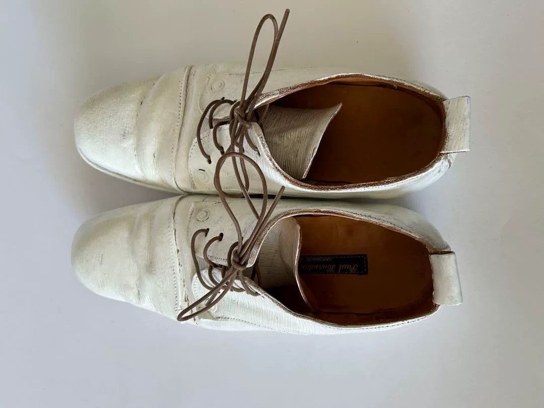 Paul Harnden Shoemakers Paul Harnden 90s Painted White Derby Shoes Size US 6 / EU 39 - 3 Thumbnail