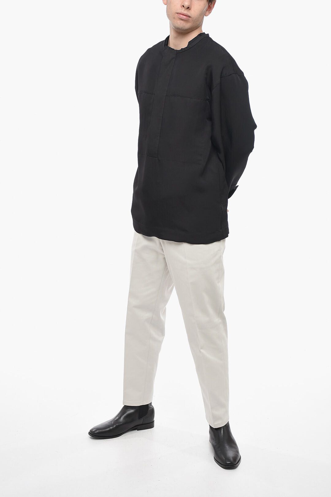Jil Sander Silk Blend Blouse with Korean Collar Size US M / EU 48-50 / 2 - 4 Thumbnail