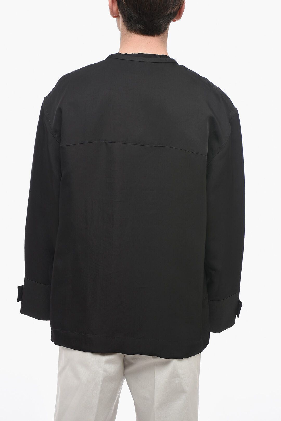 Jil Sander Silk Blend Blouse with Korean Collar Size US M / EU 48-50 / 2 - 2 Thumbnail