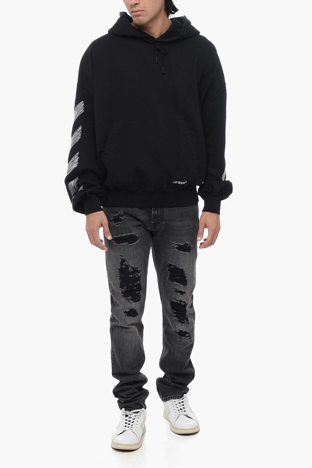 Off-White Cotton Hoodie with Patch Pocket Size US XS / EU 42 / 0 - 4 Thumbnail