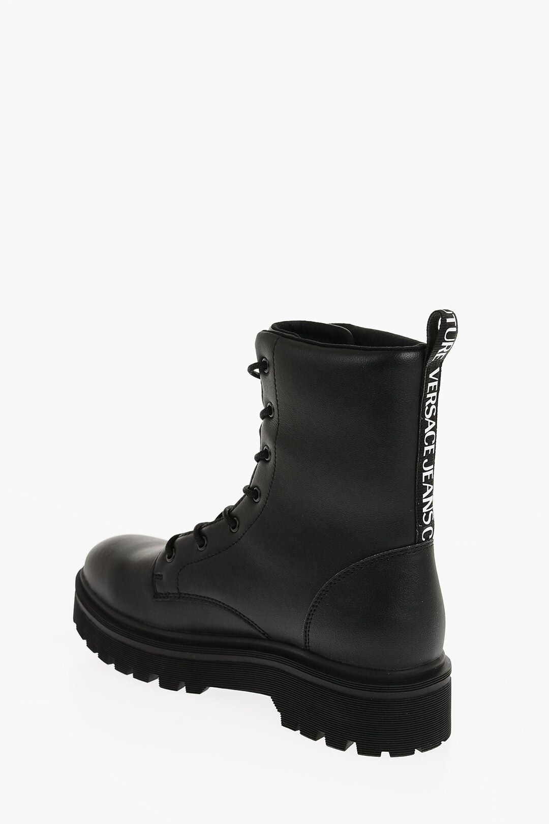 Versace JEANS COUTURE Leather Combat Boots SYRIUS with Contrast Print, 4cm Size US 8 / EU 41 - 2 Thumbnail