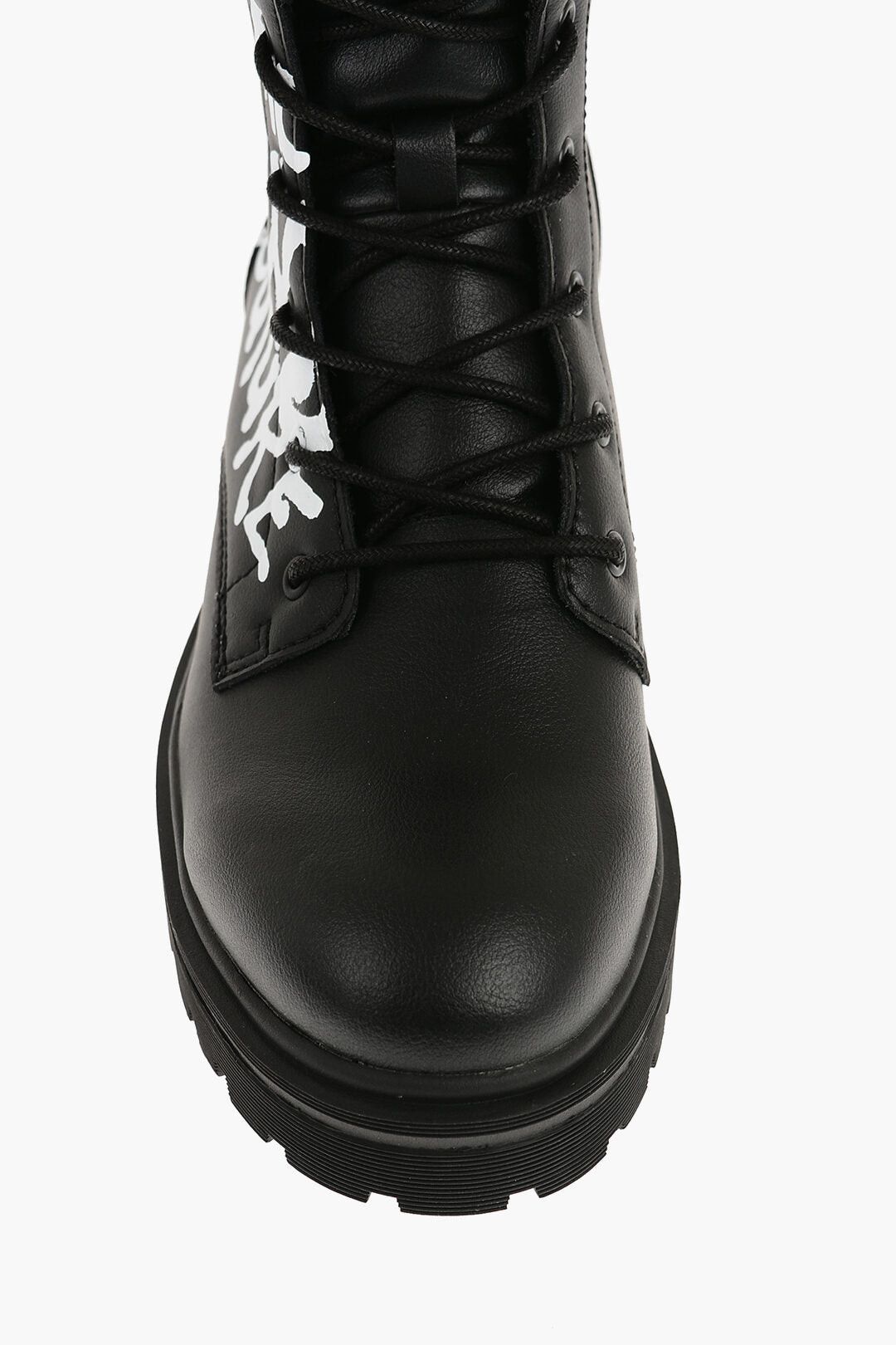 Versace JEANS COUTURE Leather Combat Boots SYRIUS with Contrast Print, 4cm Size US 8 / EU 41 - 4 Thumbnail