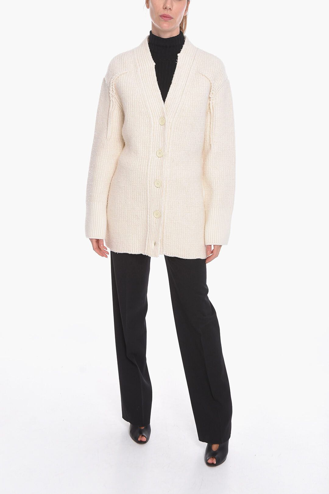 Bottega Veneta Cashmere-Blend Ribbed Cardigan Size XS / US 0-2 / IT 36-38 - 4 Thumbnail