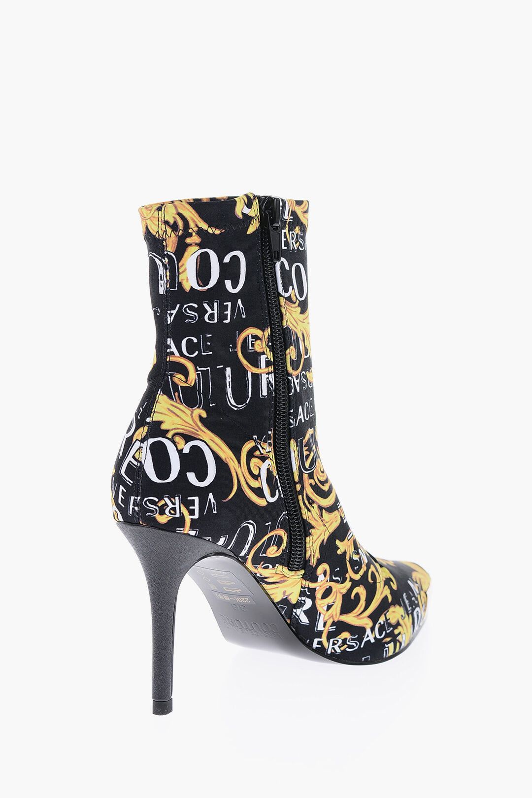 Versace JEANS COUTURE Sock Ankle Boots SCARLETT Pointed Toe with Baroque Print 8cm Size US 6 / IT 36 - 3 Thumbnail