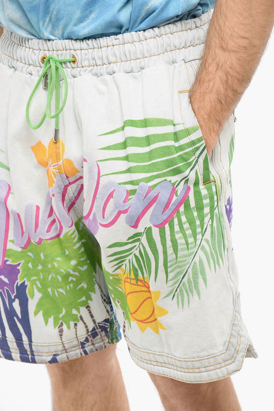 Just Don ISLANDERS Denim Shorts HAWAII with Drawstring Size US 31 - 3 Thumbnail