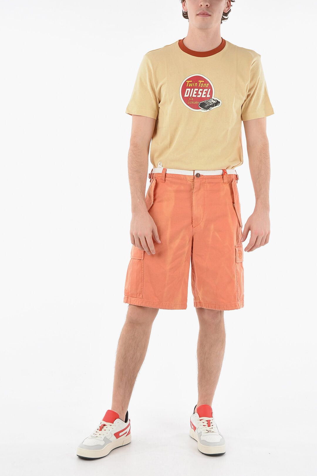 Diesel Cotton Cargo Shorts P-ATLAN with Belt Loops Size US 31 - 4 Thumbnail