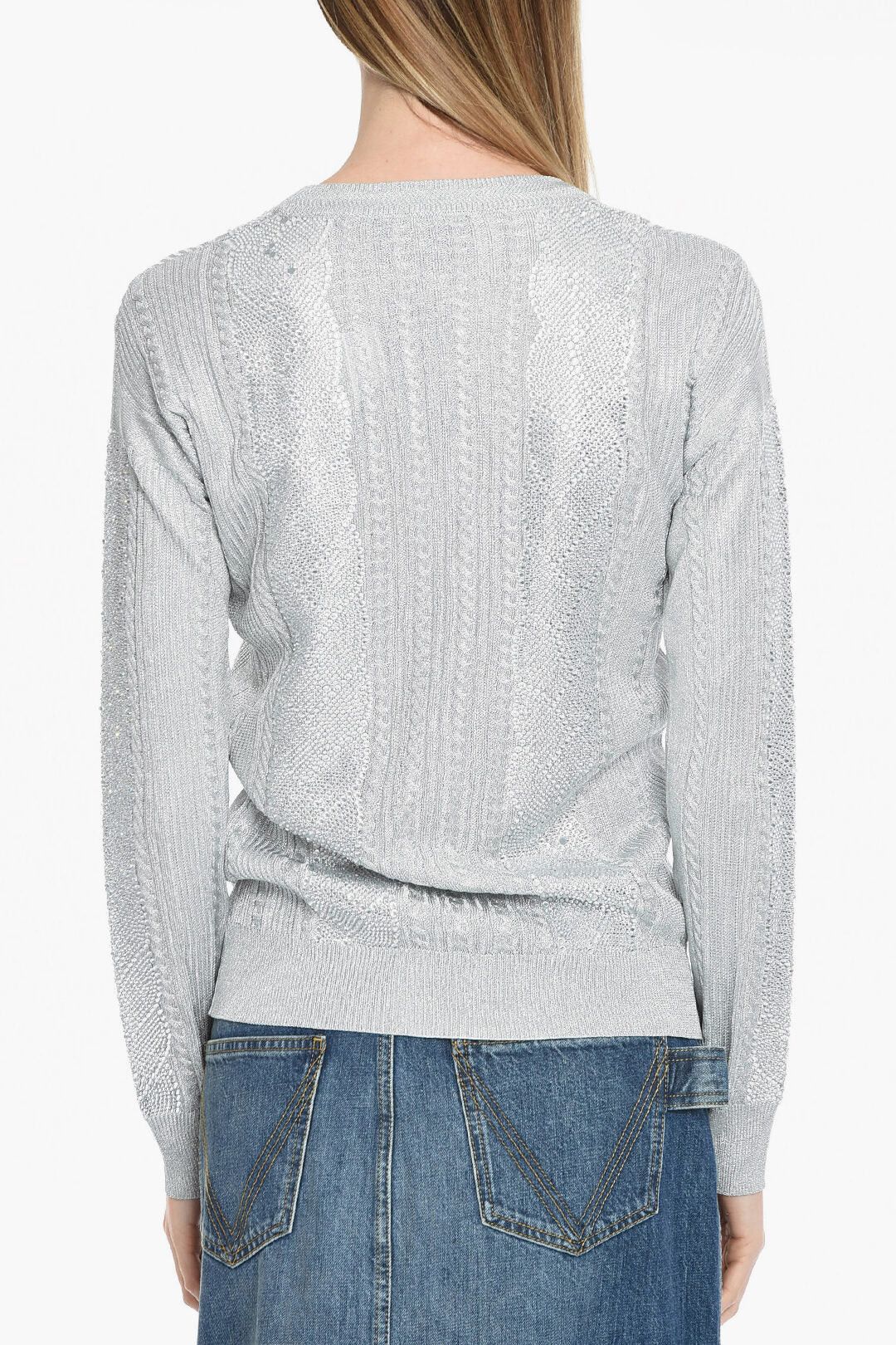 Philipp Plein Round-Neck Long-Sleeve Crystal Pullover Size S / US 4 / IT 40 - 2 Thumbnail