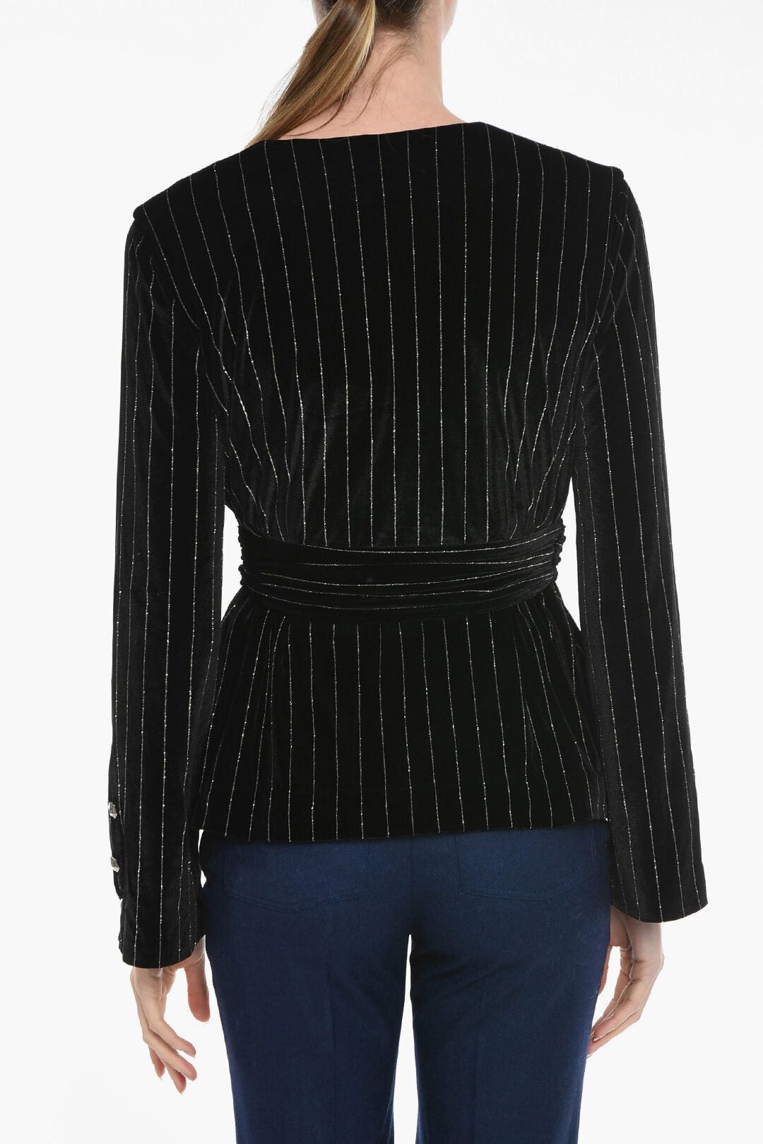 Philipp Plein Blouse ELEGANT With Striped Pattern And Belt Size L / US 10 / IT 46 - 2 Thumbnail