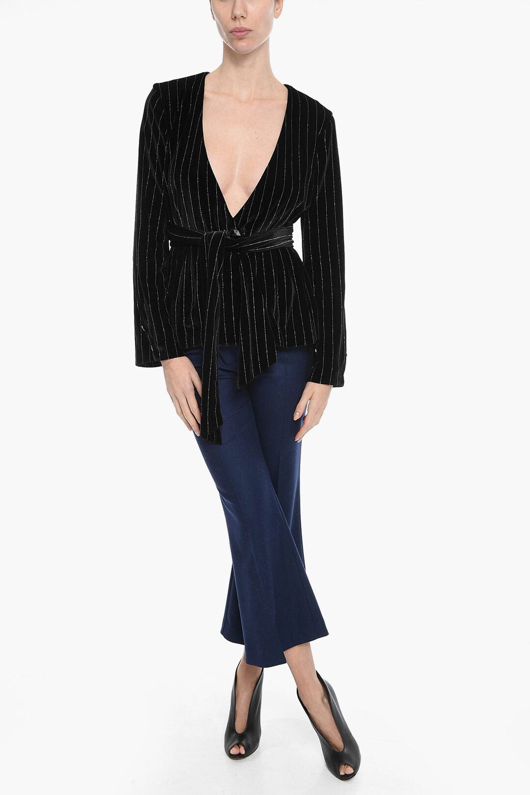 Philipp Plein Blouse ELEGANT With Striped Pattern And Belt Size L / US 10 / IT 46 - 5 Thumbnail