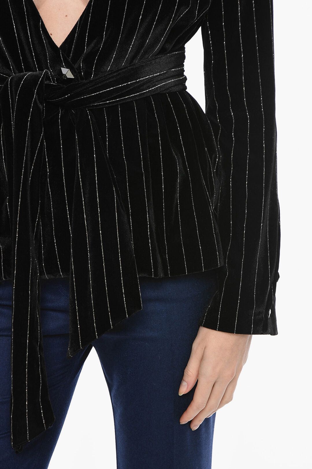 Philipp Plein Blouse ELEGANT With Striped Pattern And Belt Size L / US 10 / IT 46 - 4 Thumbnail