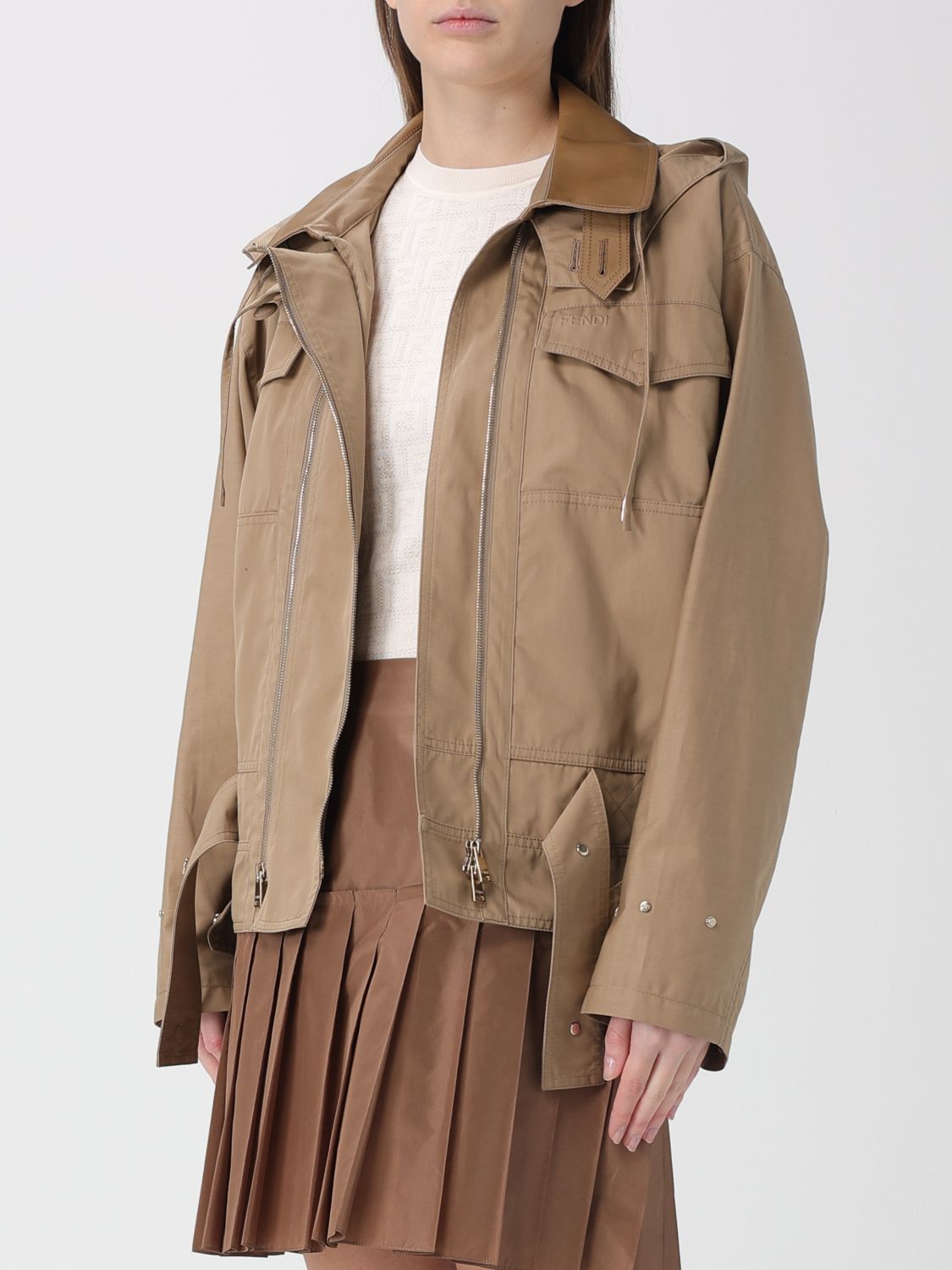 Fendi Fendi Jacket Woman Beige Size M / US 6-8 / IT 42-44 - 4 Thumbnail
