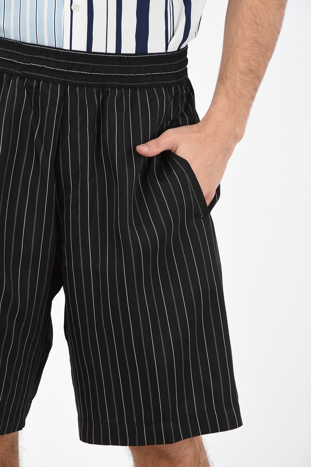 Neil Barrett Pencil-Striped Shorts with Drawstring Waist Size US 31 - 3 Thumbnail
