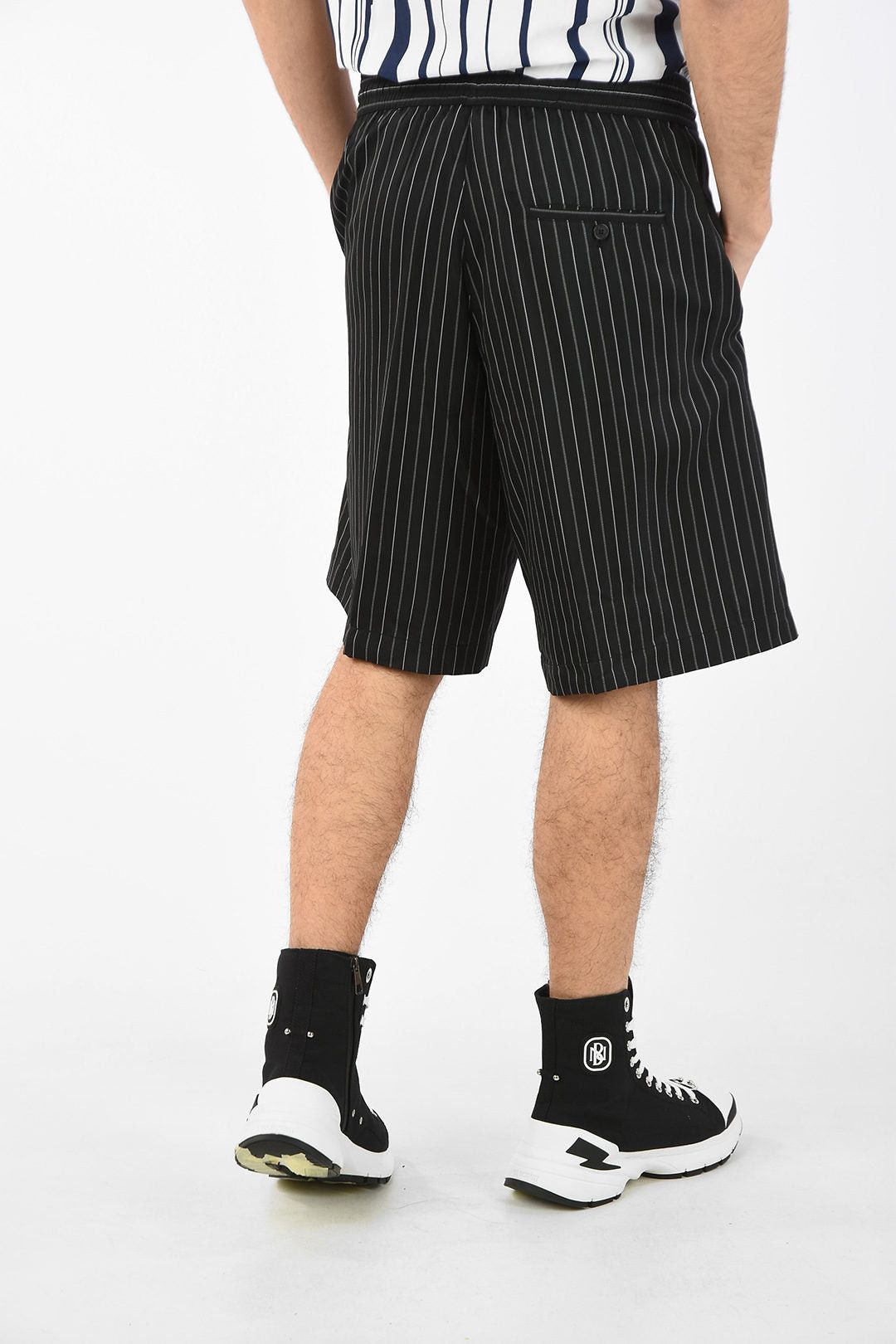 Neil Barrett Pencil-Striped Shorts with Drawstring Waist Size US 31 - 2 Thumbnail