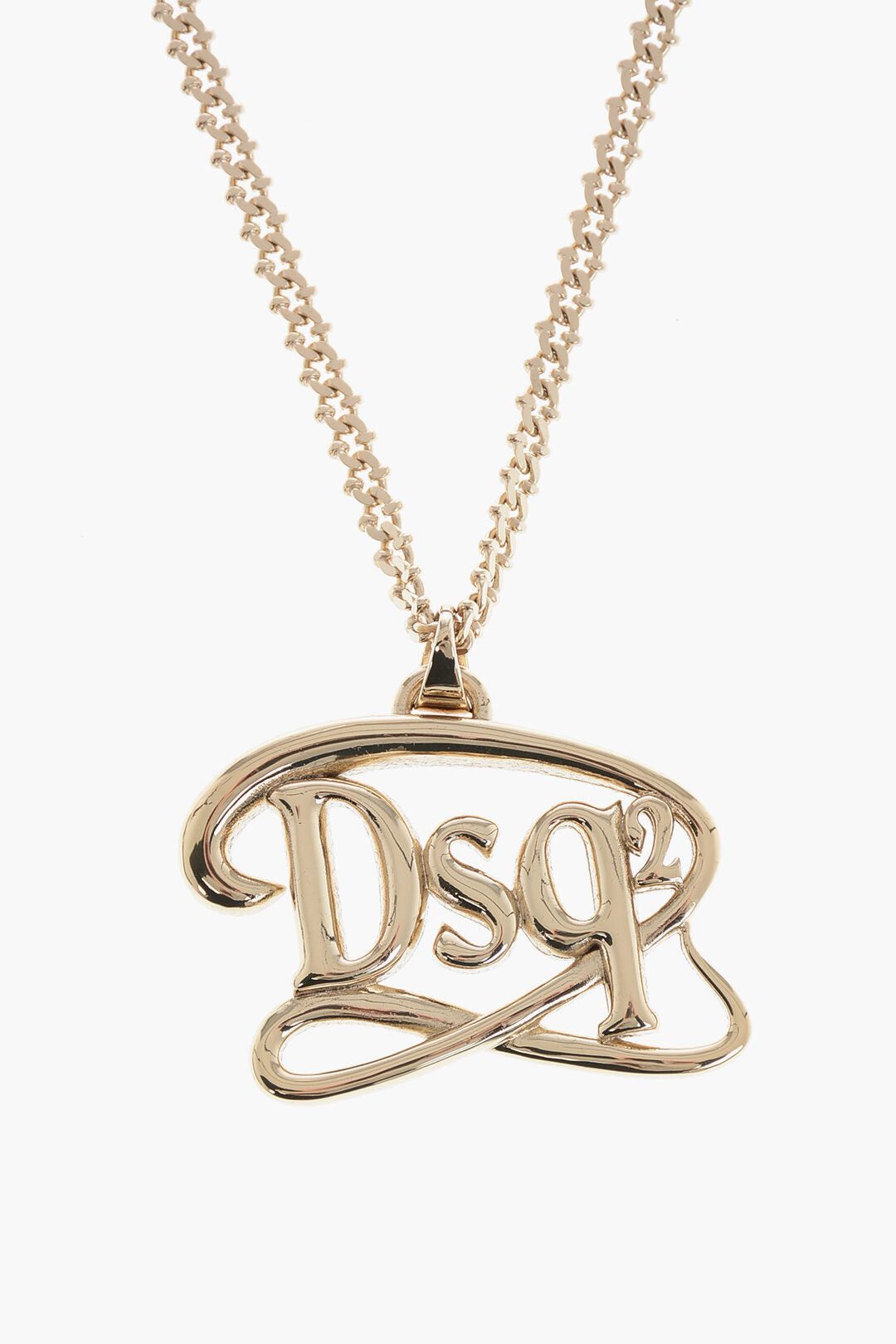 Dsquared2 Gold-Effect Chain Necklace with Logo Pendant Size ONE SIZE - 2 Thumbnail