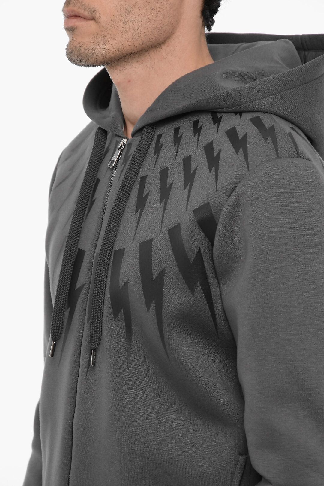 Neil Barrett Hooded Sweatshirt Slim Fit with Front Closure Size US XL / EU 56 / 4 - 3 Thumbnail