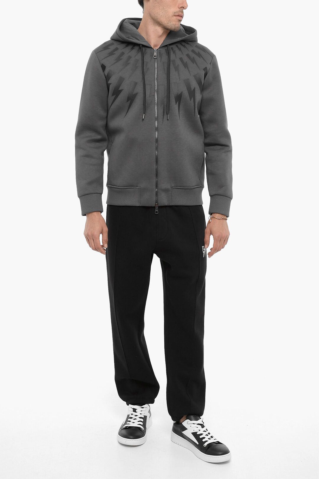 Neil Barrett Hooded Sweatshirt Slim Fit with Front Closure Size US XL / EU 56 / 4 - 4 Thumbnail