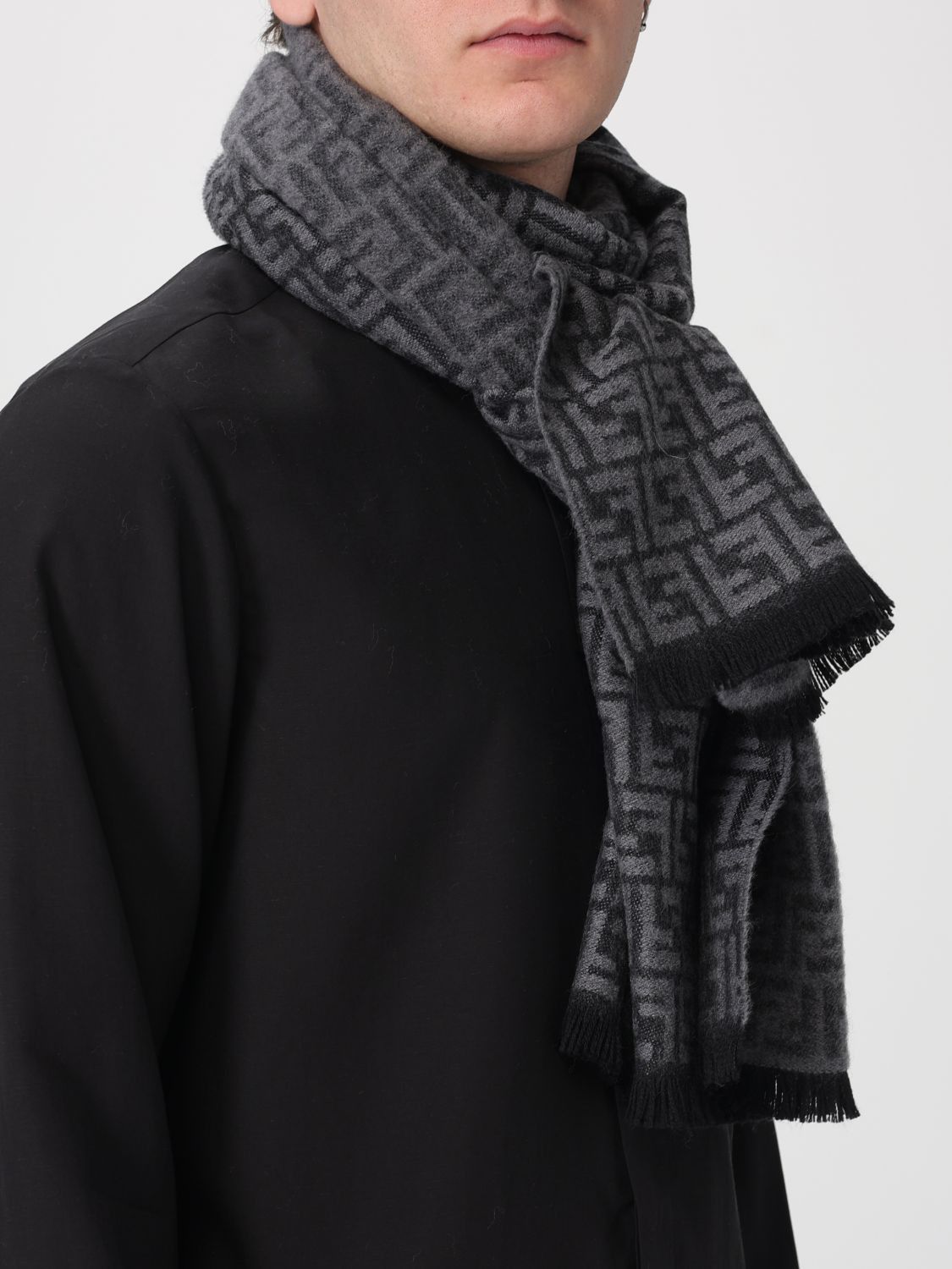Fendi Fendi Scarf Men Charcoal Size ONE SIZE - 4 Thumbnail