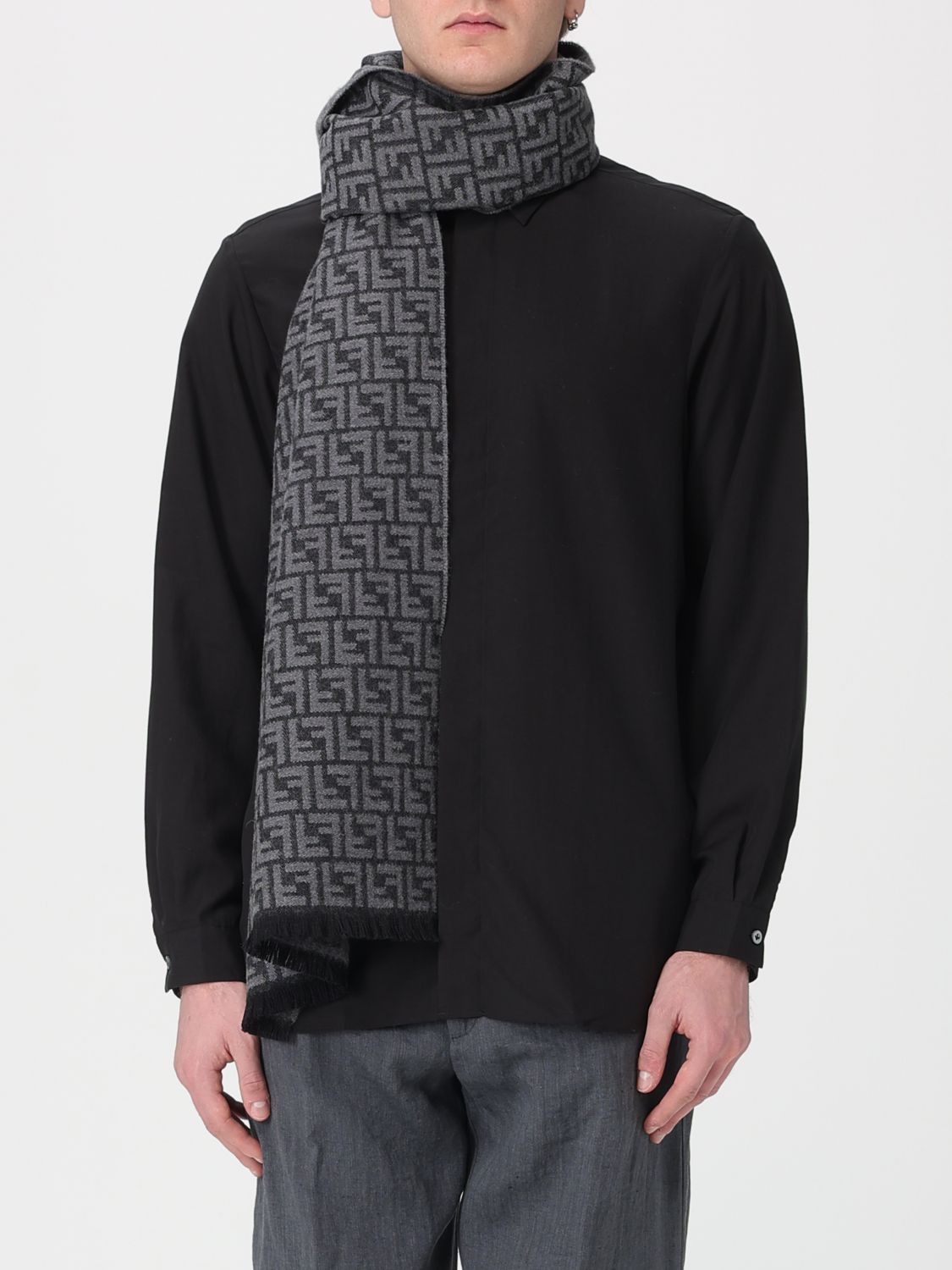 Fendi Fendi Scarf Men Charcoal Size ONE SIZE - 2 Thumbnail