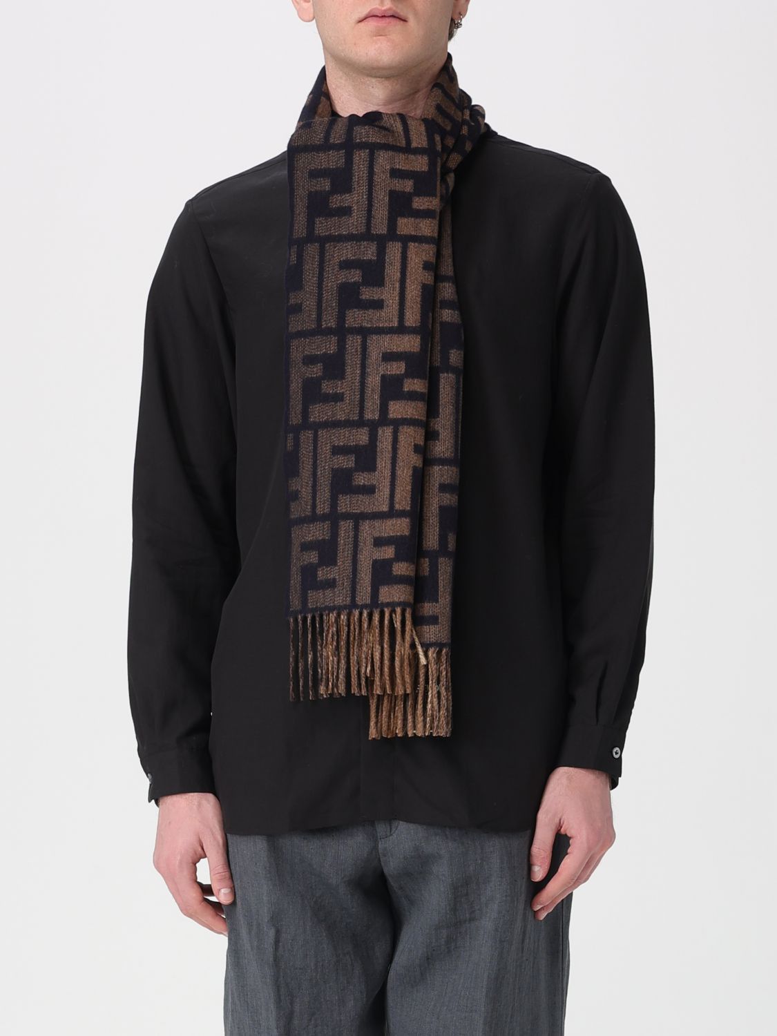 Fendi Fendi Scarf Men Blue Size ONE SIZE - 2 Thumbnail