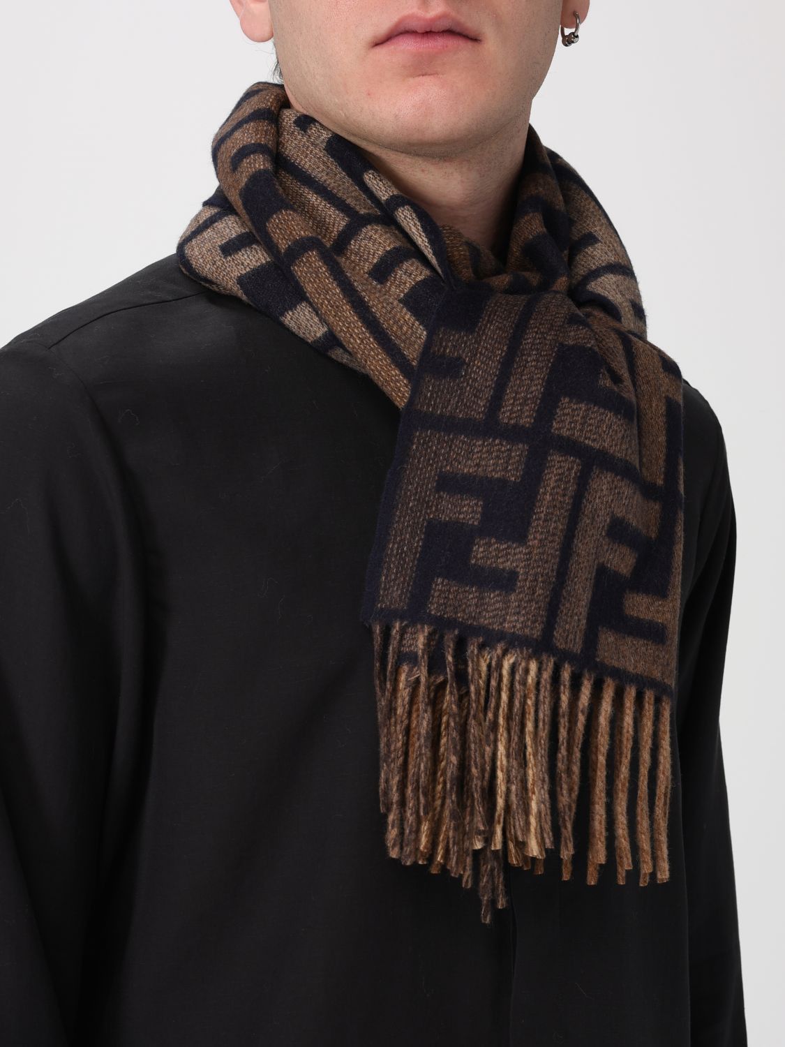 Fendi Fendi Scarf Men Blue Size ONE SIZE - 4 Thumbnail