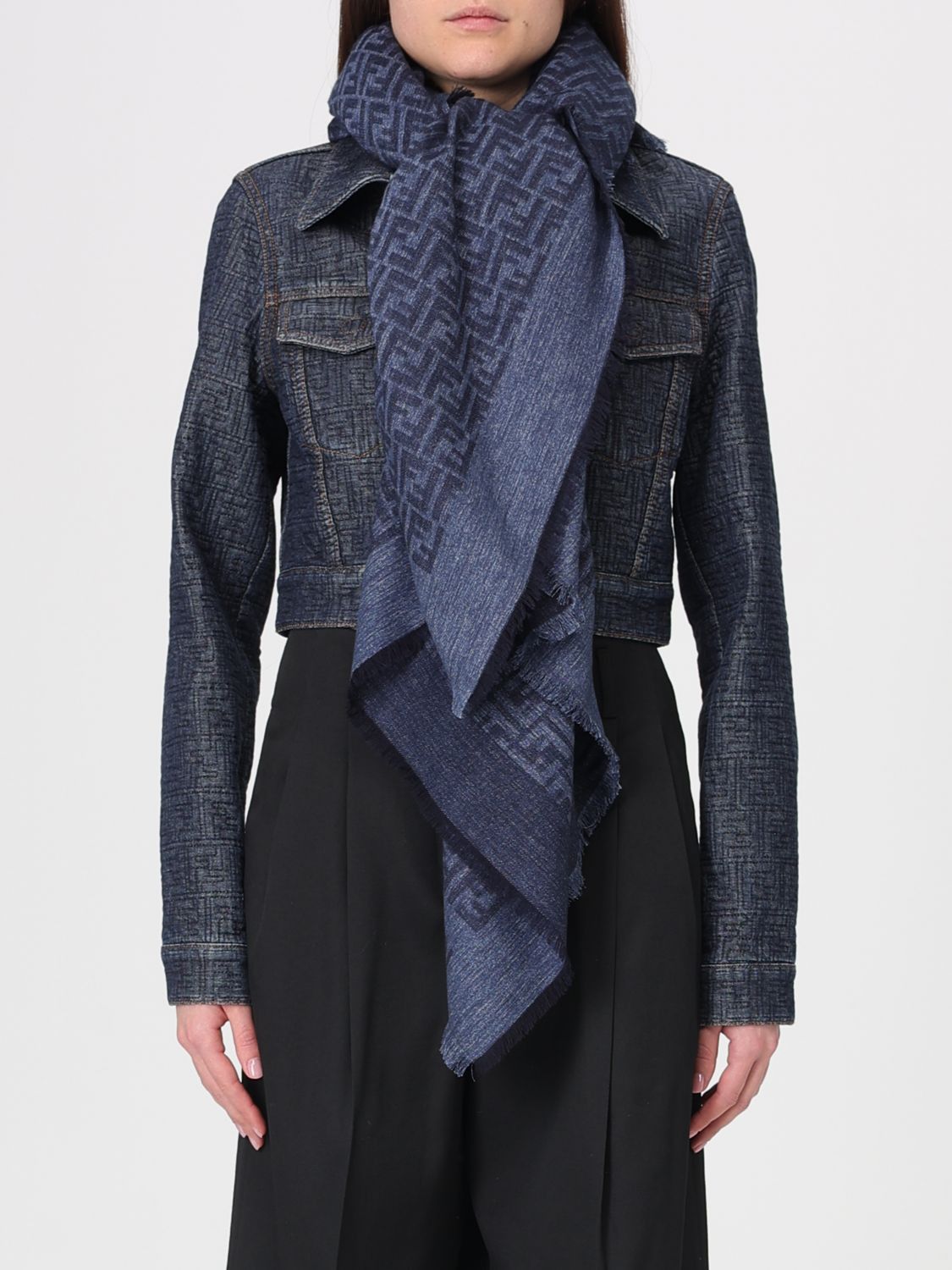 Fendi Fendi Scarf Woman Denim Size ONE SIZE - 2 Thumbnail