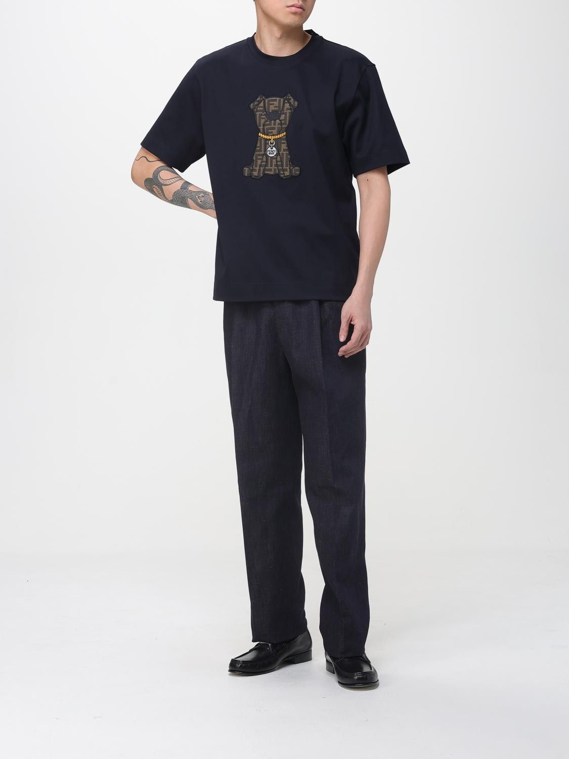 Fendi Fendi T-Shirt Men Blue Size US M / EU 48-50 / 2 - 2 Thumbnail