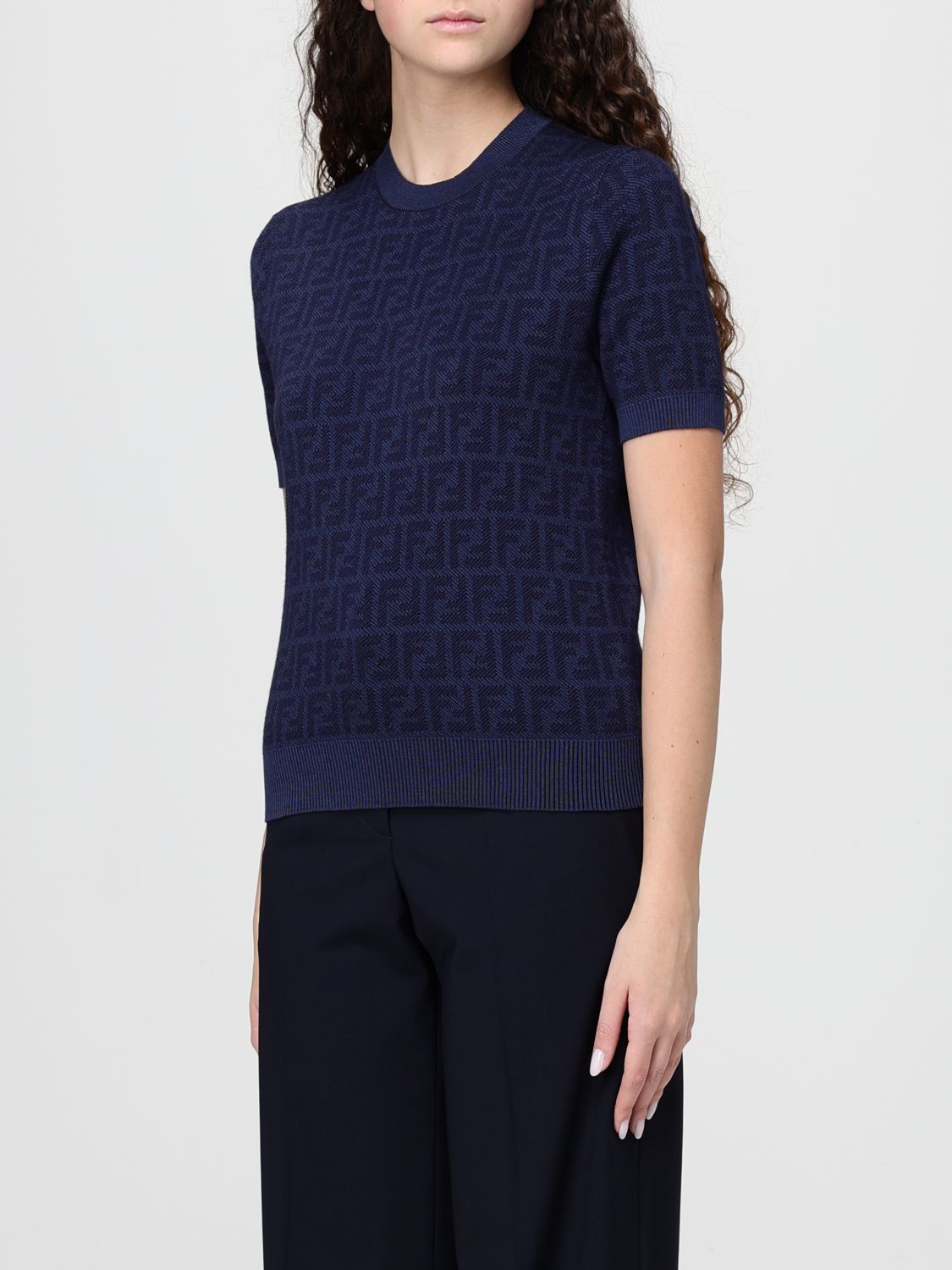 Fendi Fendi Sweater Woman Blue Size S / US 4 / IT 40 - 4 Thumbnail