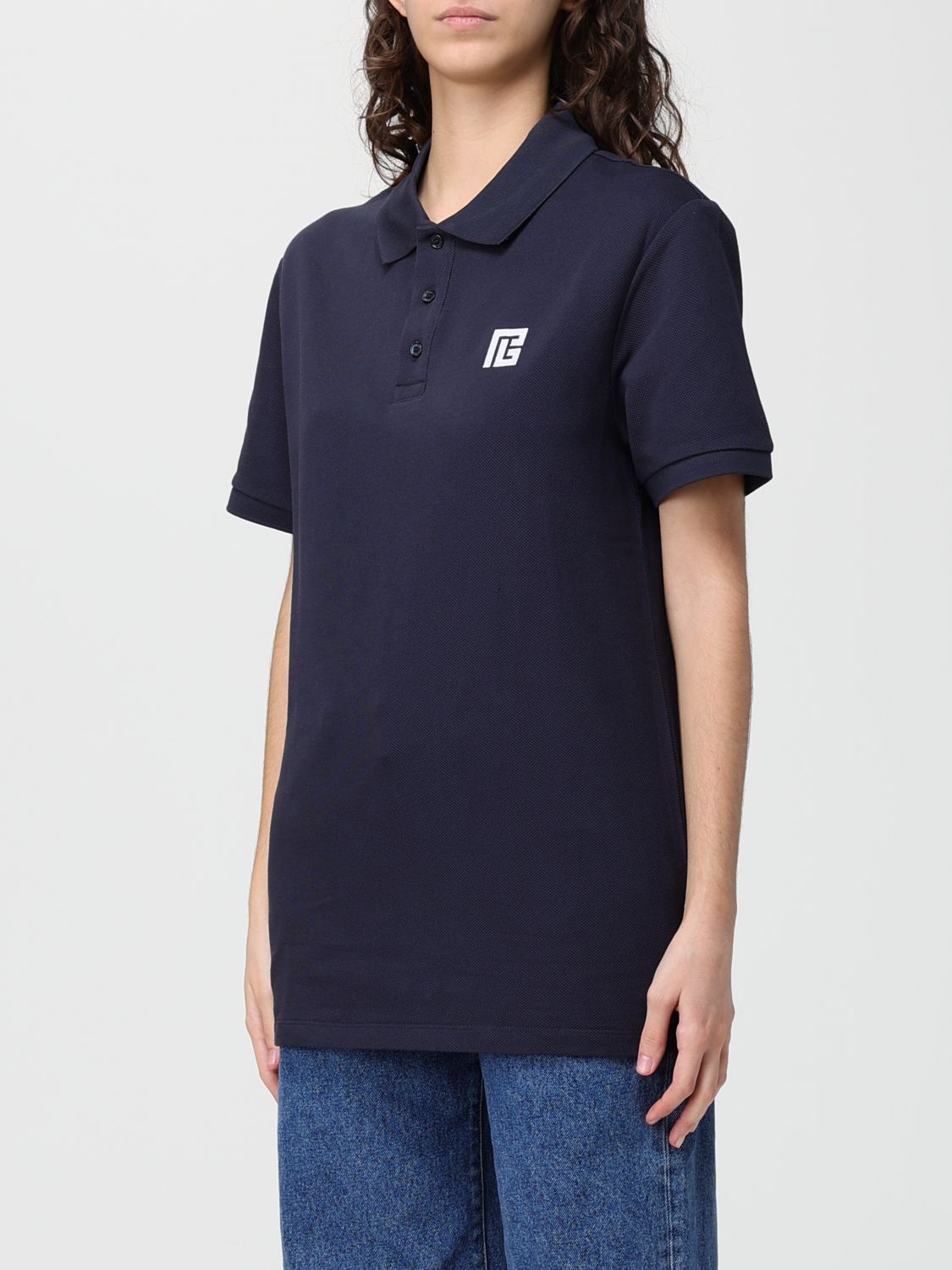 Balmain Balmain Polo Shirt Woman Blue Size S / US 4 / IT 40 - 4 Thumbnail