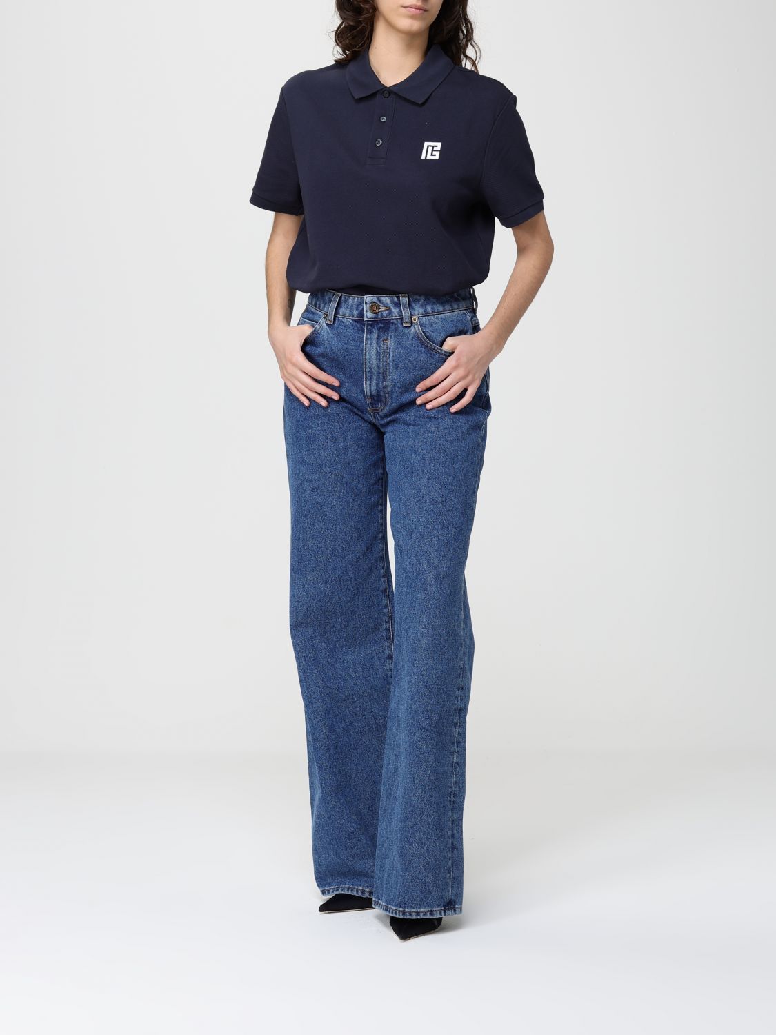 Balmain Balmain Polo Shirt Woman Blue Size S / US 4 / IT 40 - 2 Thumbnail