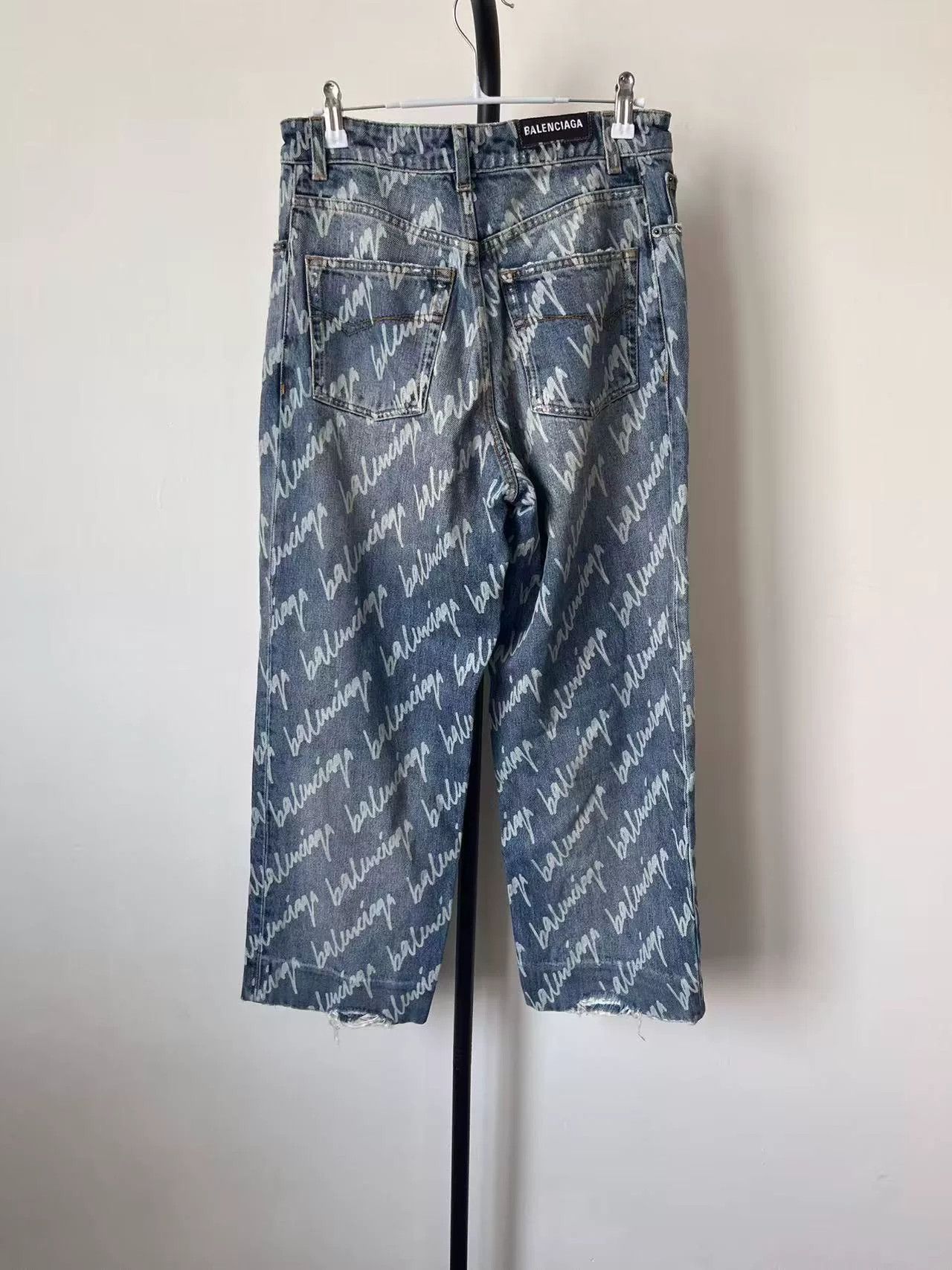 Balenciaga balenciaga logo printed button denim pants Size 27" / US 4 / IT 40 - 2 Thumbnail
