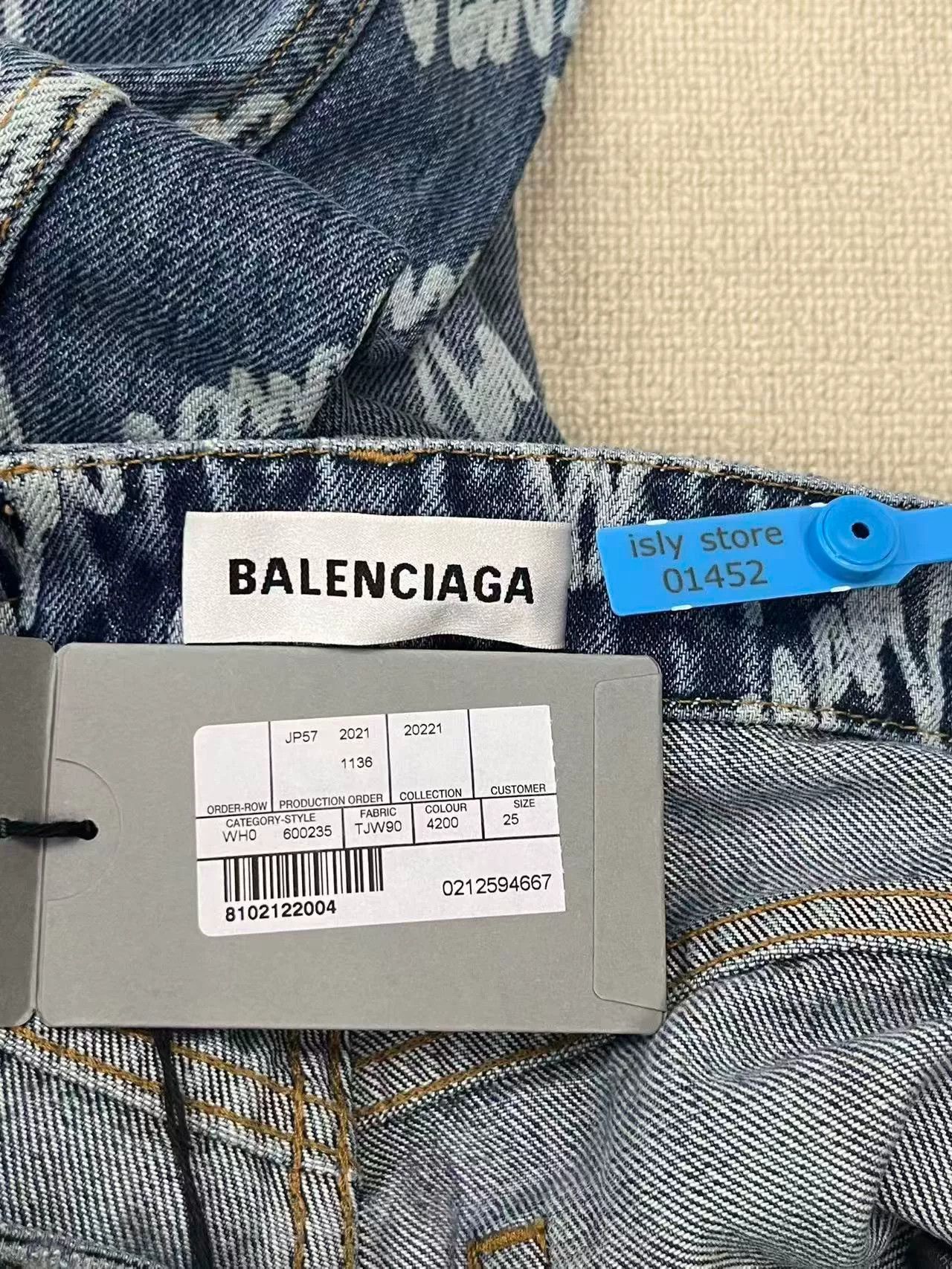 Balenciaga balenciaga logo printed button denim pants Size 27" / US 4 / IT 40 - 4 Thumbnail