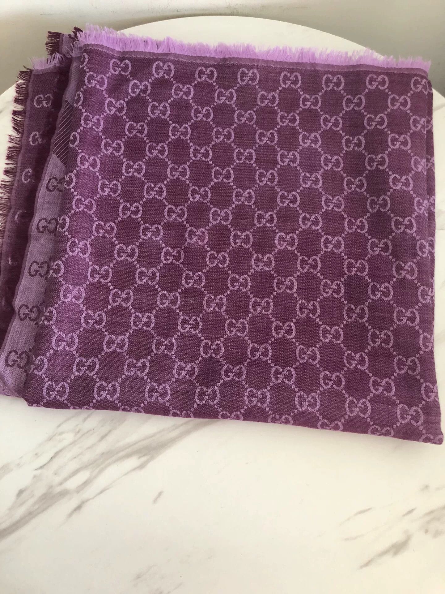 Gucci Gucci Cashmere Silk Scarf in Purple Size ONE SIZE - 7 Thumbnail