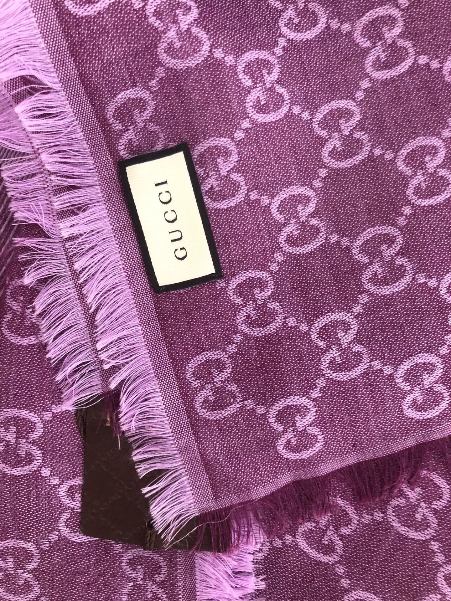 Gucci Gucci Cashmere Silk Scarf in Purple Size ONE SIZE - 6 Thumbnail