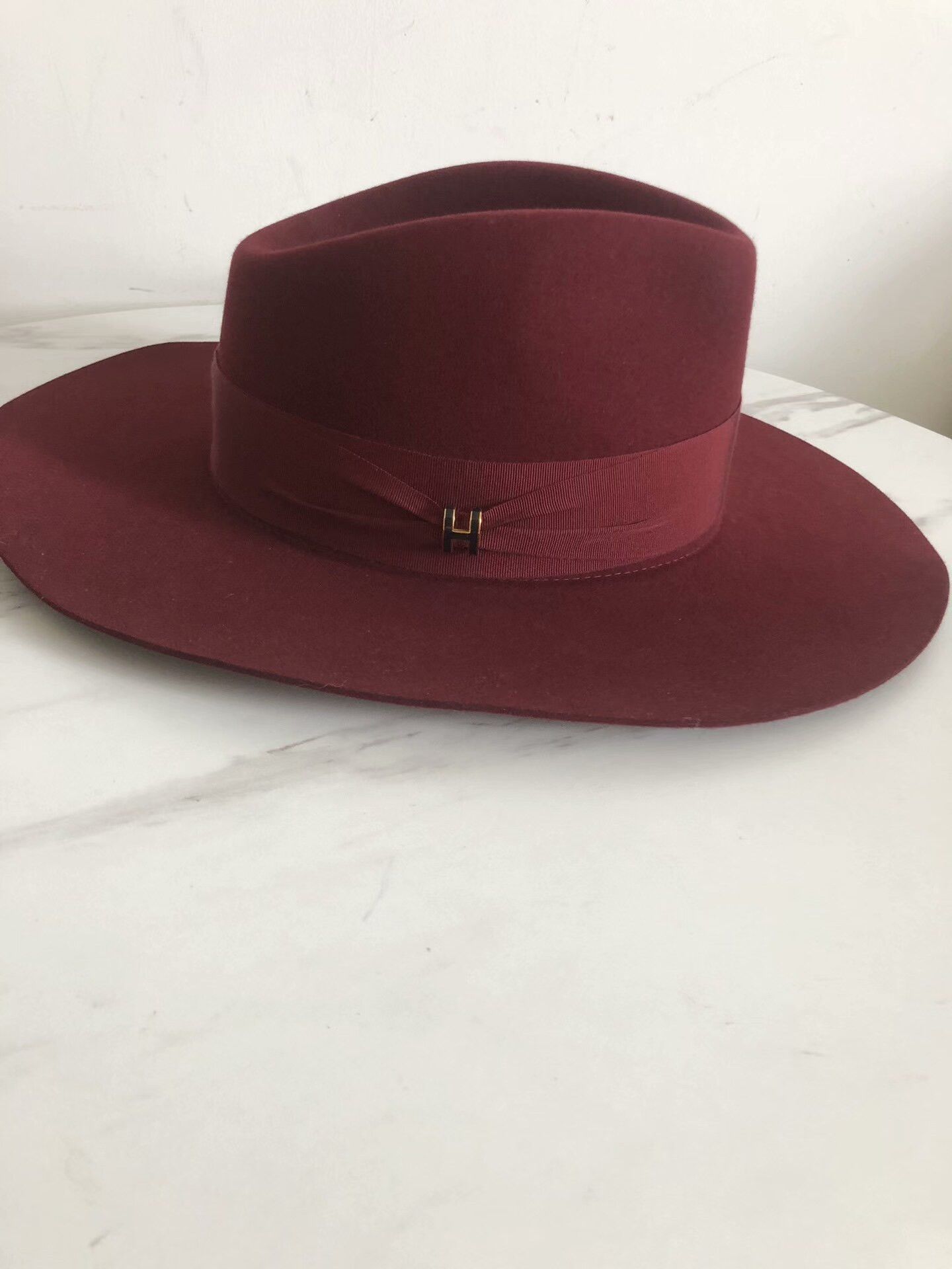 Hermes Hermes Burgundy Wide Brim Hat Size ONE SIZE - 4 Thumbnail