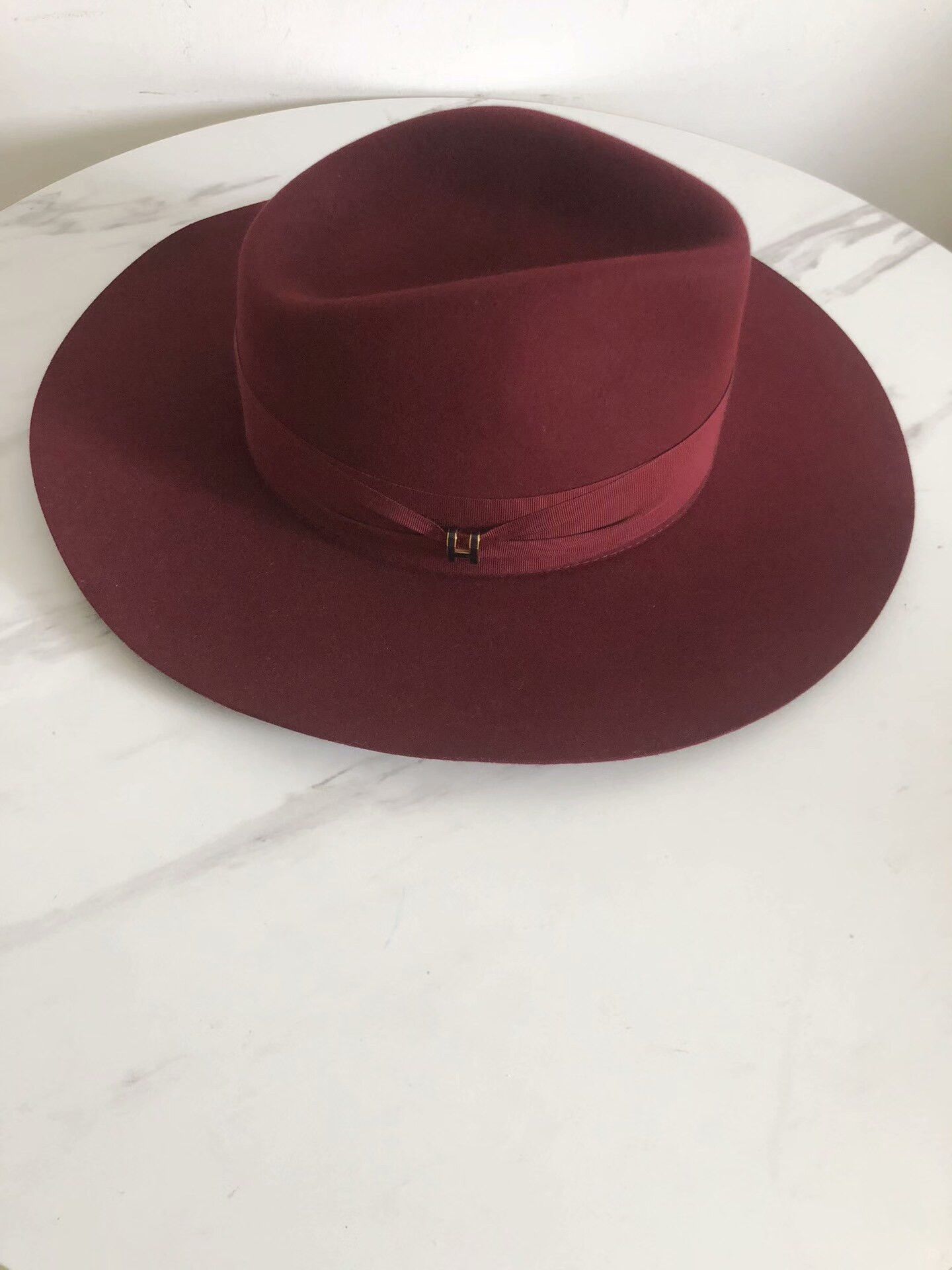 Hermes Hermes Burgundy Wide Brim Hat Size ONE SIZE - 5 Thumbnail