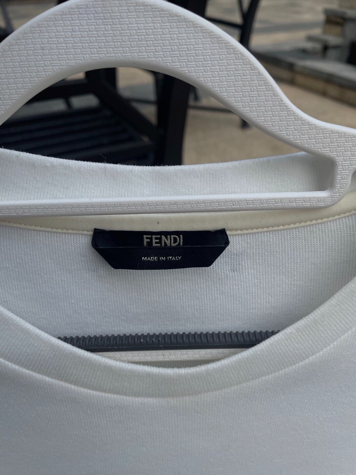 Fendi Fendi White Sweatshirt with Leather Details Size XS / US 0-2 / IT 36-38 - 5 Thumbnail