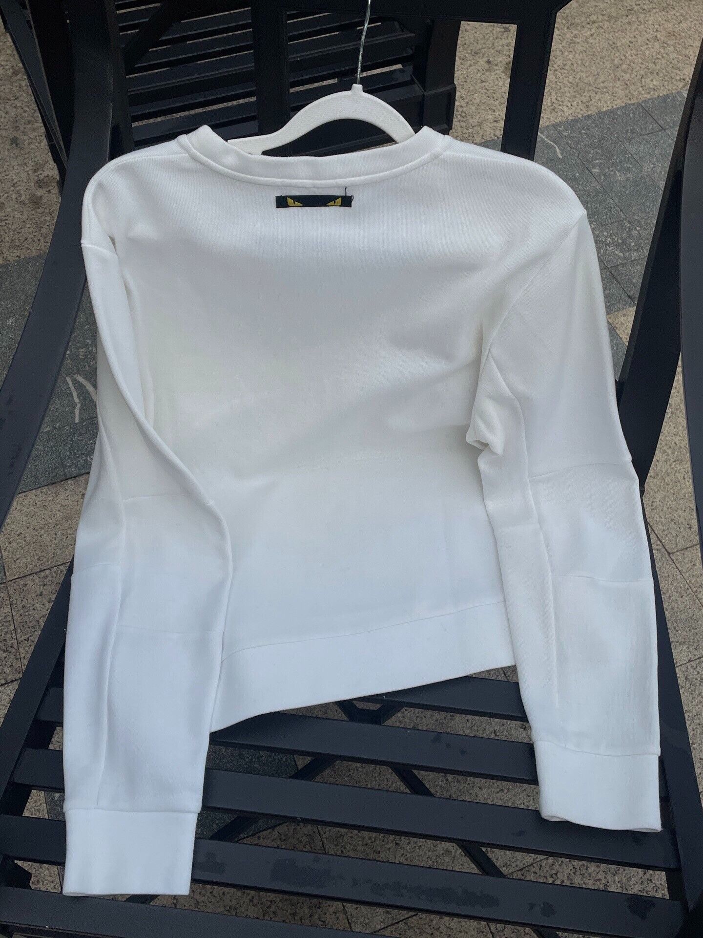 Fendi Fendi White Sweatshirt with Leather Details Size XS / US 0-2 / IT 36-38 - 2 Thumbnail