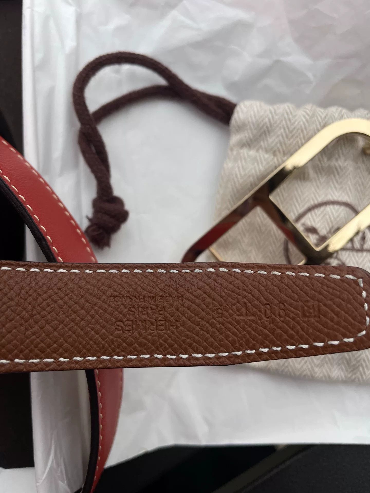 Hermes Hermes Red Leather Belt for Sale Size ONE SIZE - 5 Thumbnail