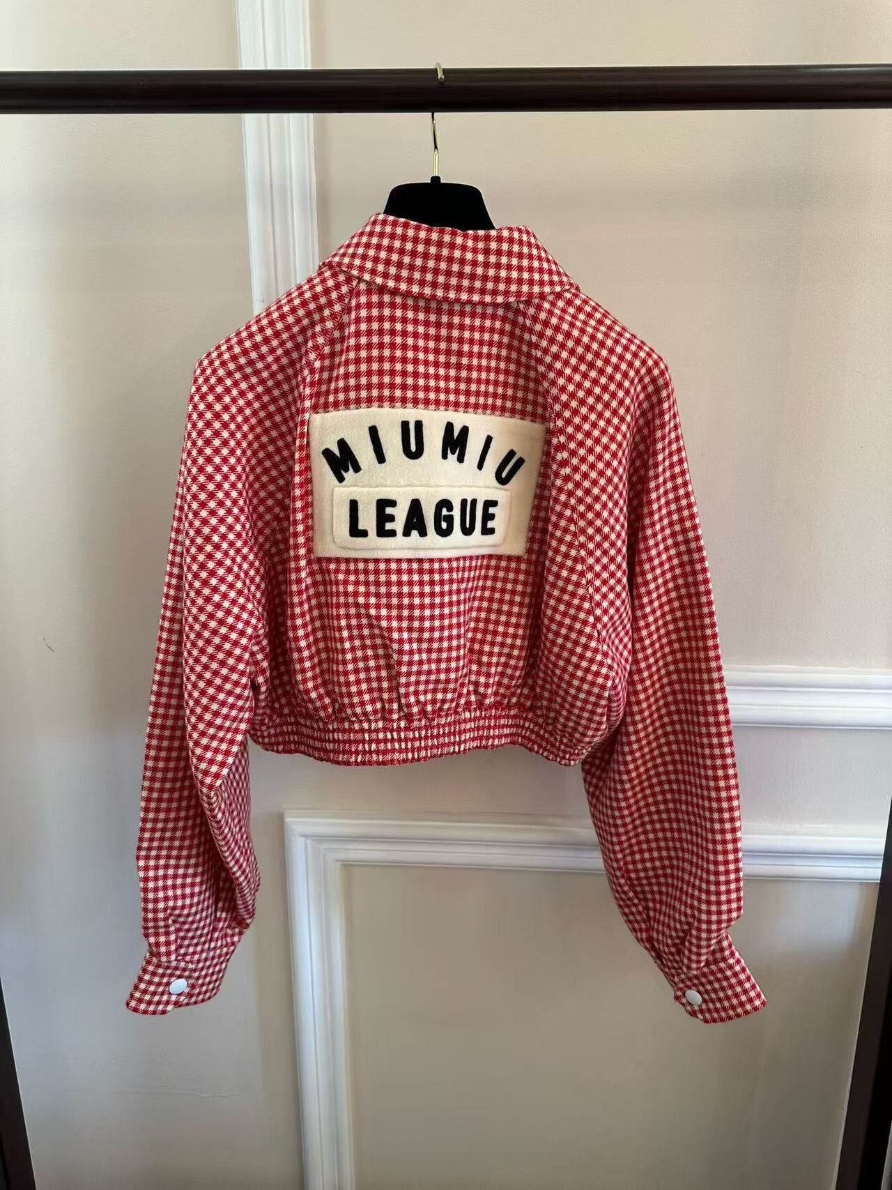 Miu Miu Miu Miu Pink Letter Check Coat Size XS / US 0-2 / IT 36-38 - 2 Thumbnail