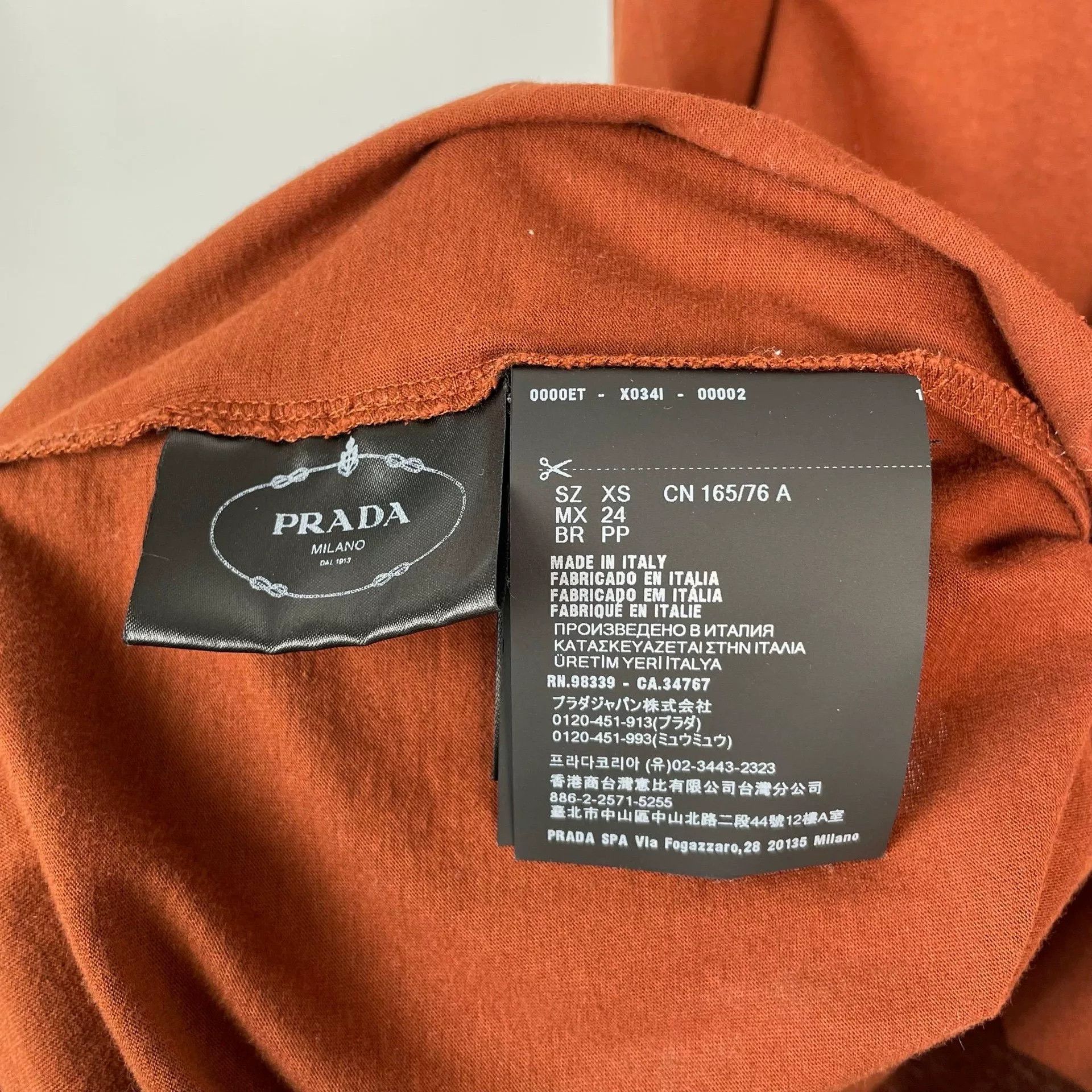 Prada Prada 2024 Cotton Short-Sleeve Brown Size US M / EU 48-50 / 2 - 4 Thumbnail