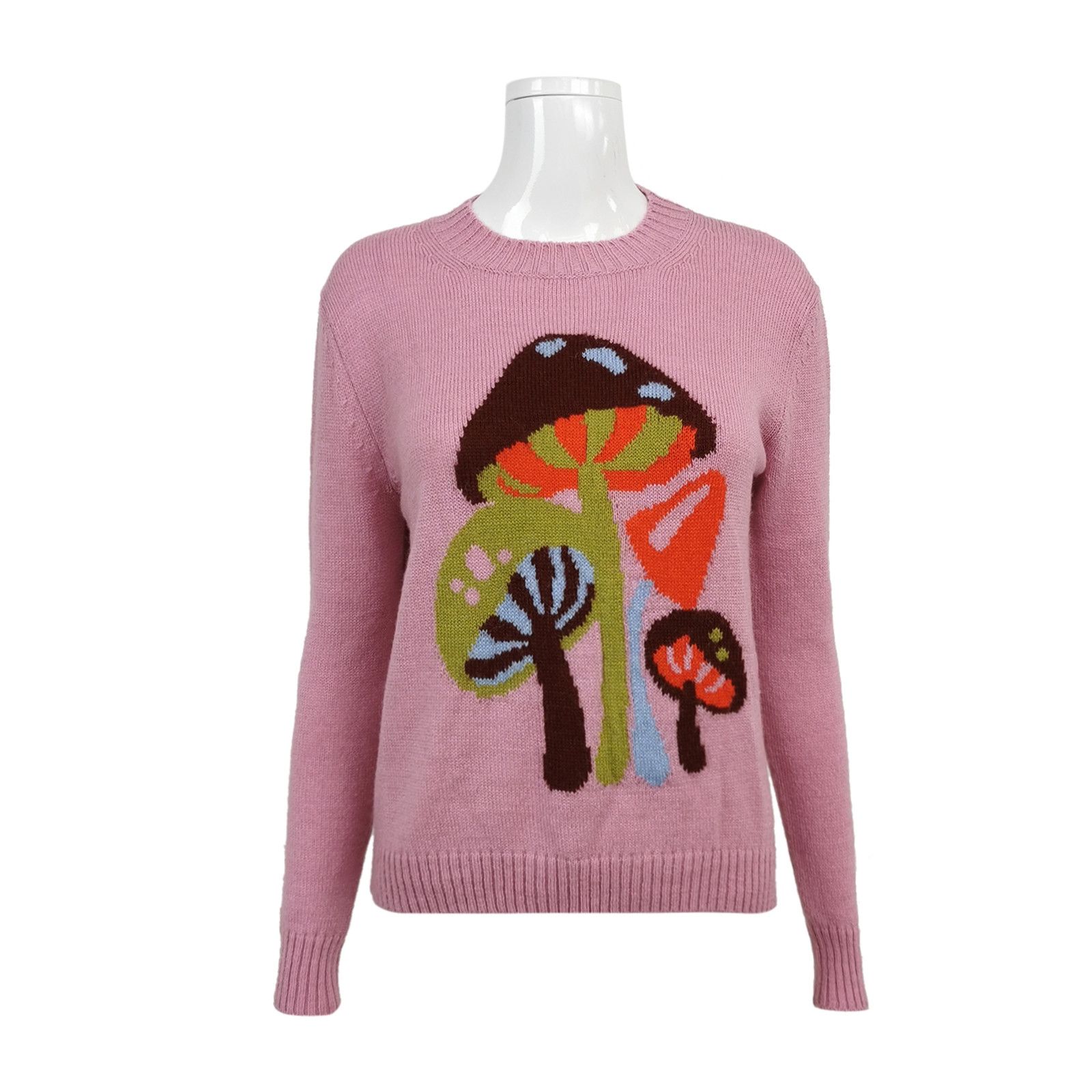 Weekend Max Mara Weekend Max Mara XS Pink Mushroom Print Sweater Size XS / US 0-2 / IT 36-38 - 2 Thumbnail
