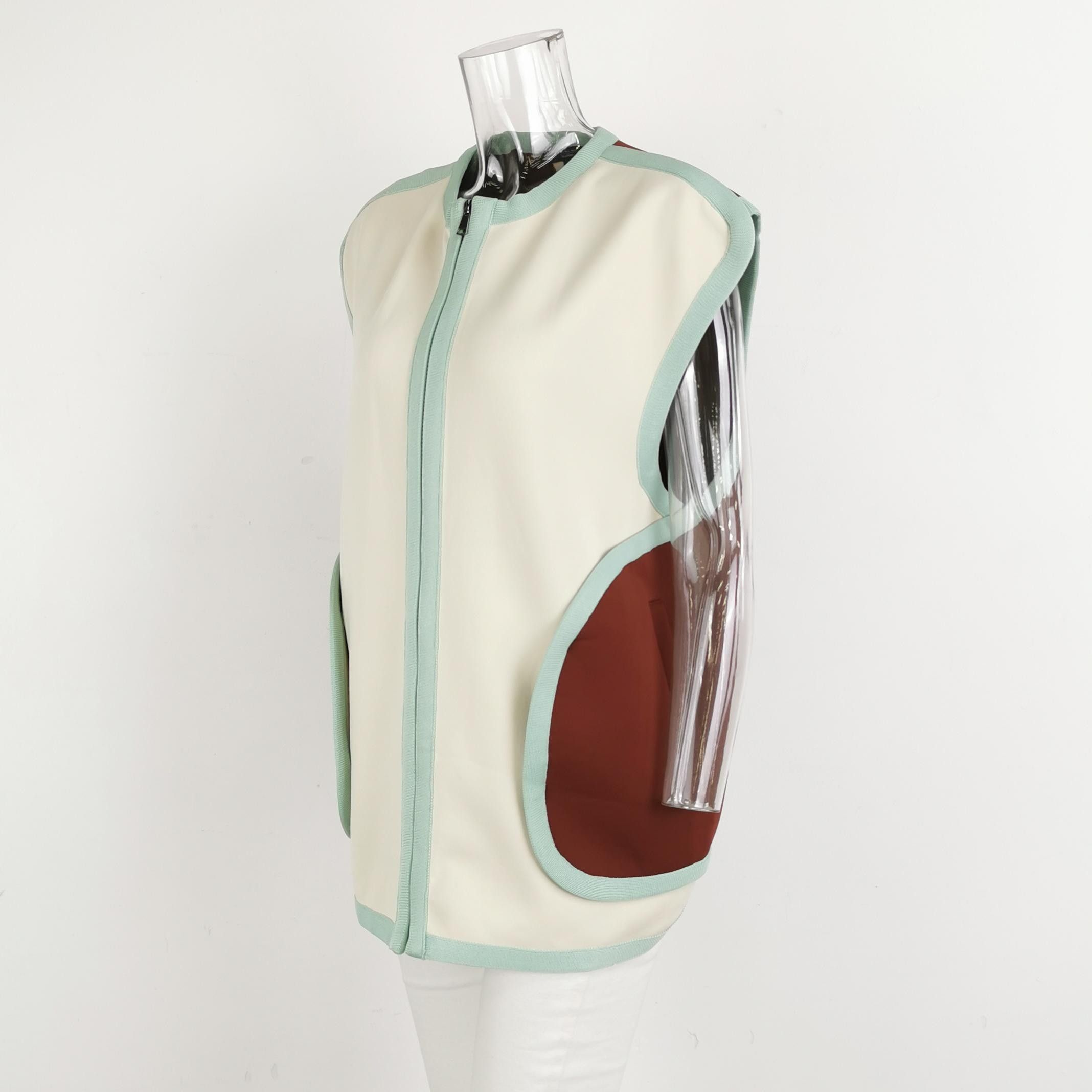 Weekend Max Mara Weekend Max Mara XS Colorblock Zip Round-Neck Vest Size XS / US 0-2 / IT 36-38 - 4 Thumbnail